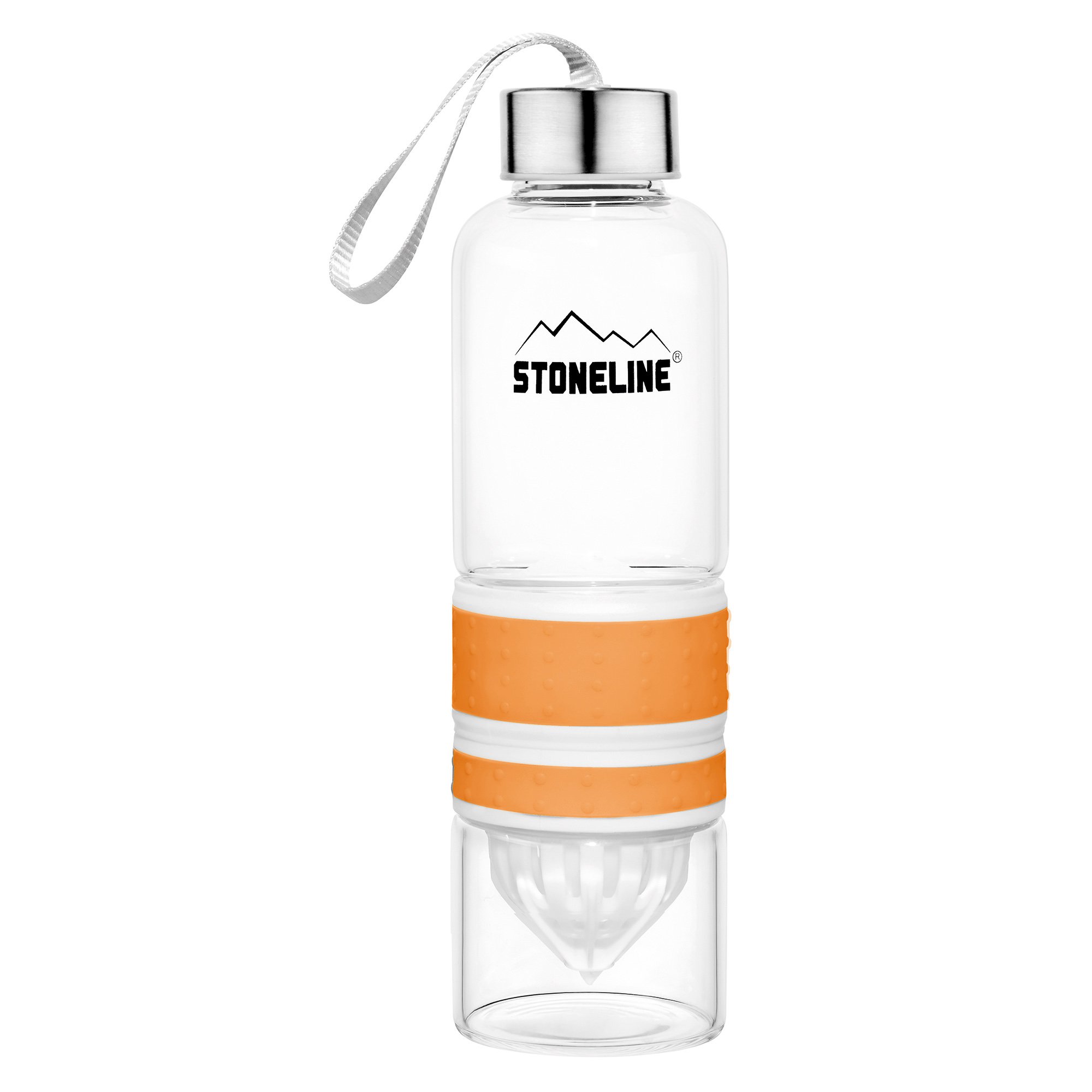 STONELINE® 2 in 1 Drinking Bottle with Juicer 550 ml | orange