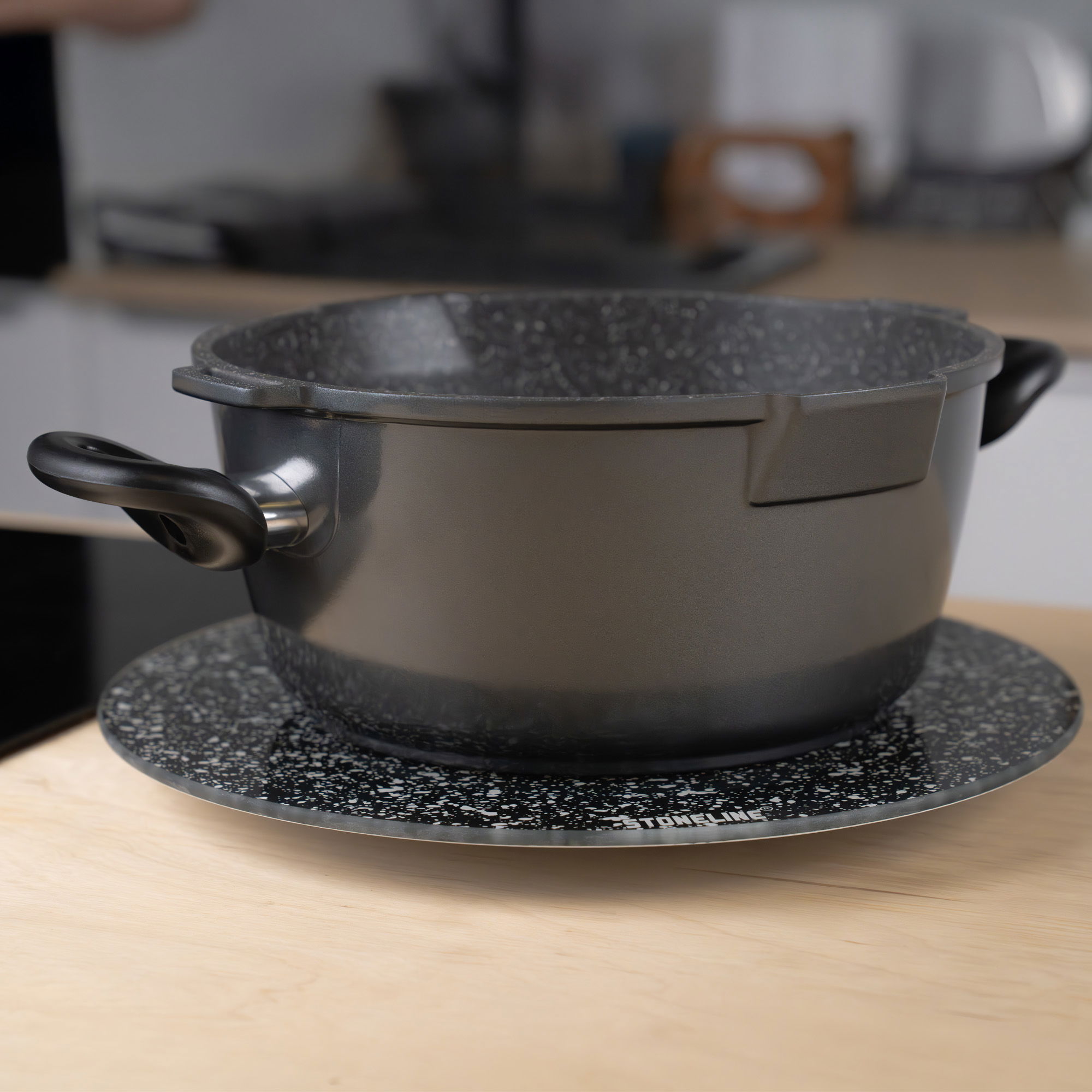 STONELINE® Bandeja Plato Giratorio de Vidrio 32 cm | negro