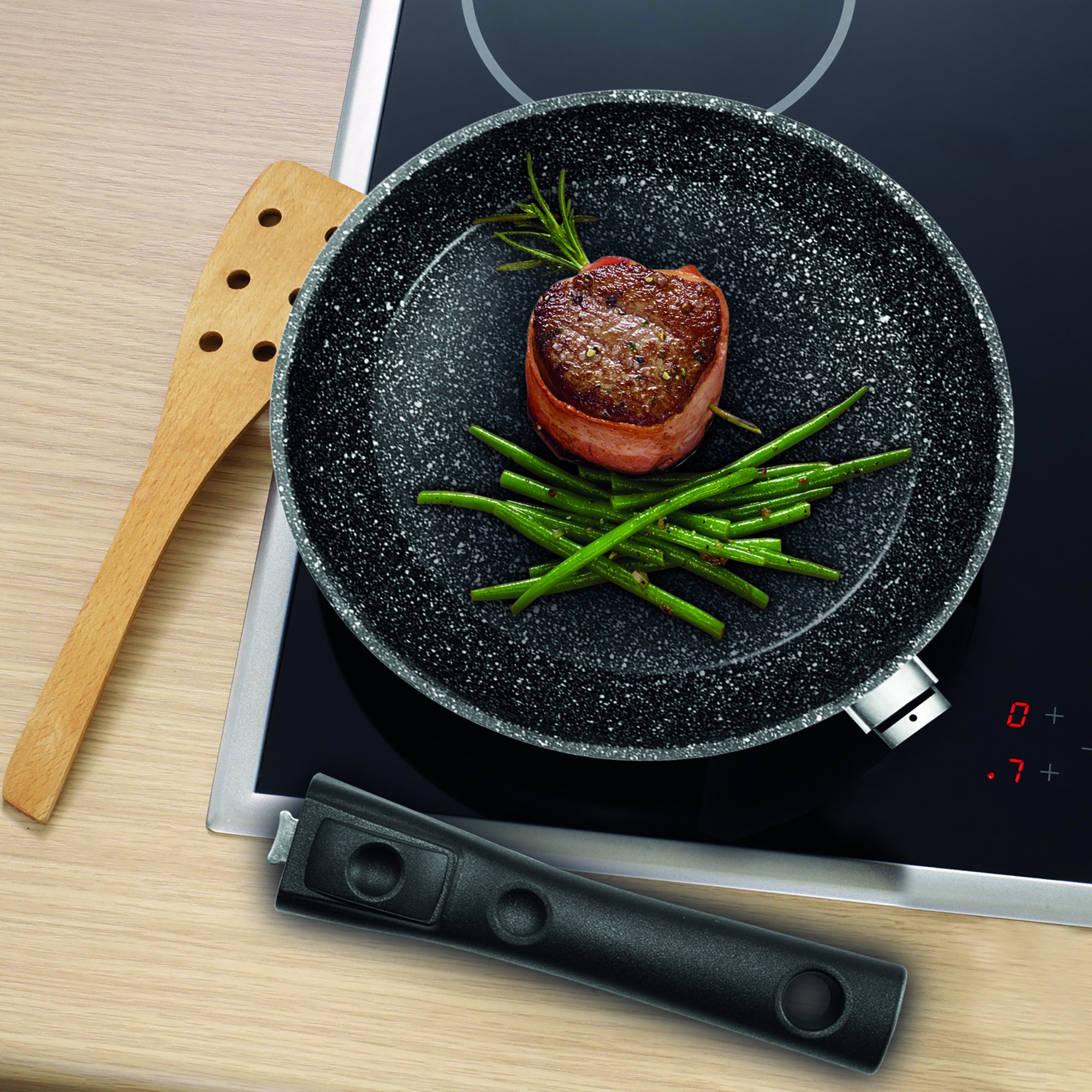 STONELINE® frying pan 24 cm, Made in Germany with removable handle, induction and non-stick coated