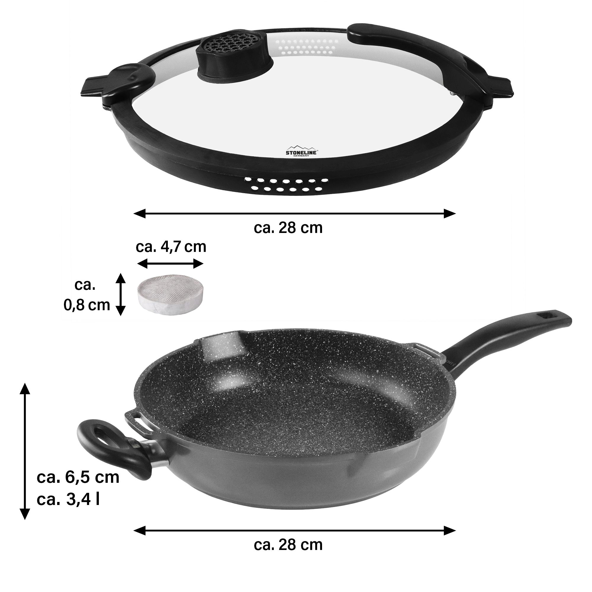 Sartén Honda 28 cm | con Tapa