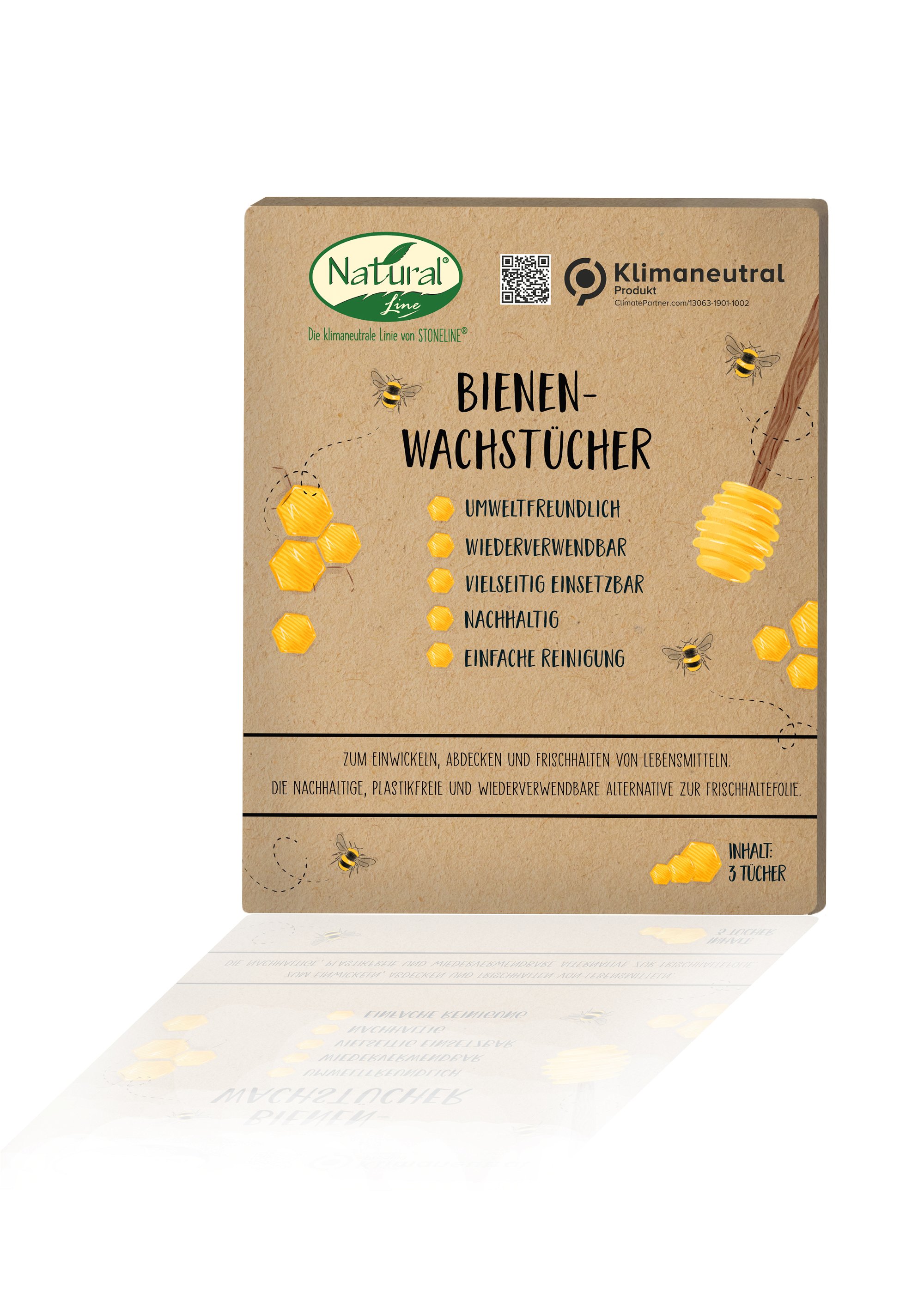 Natural Line® Set de lingettes à la cire d'abeille, 3 pcs.
