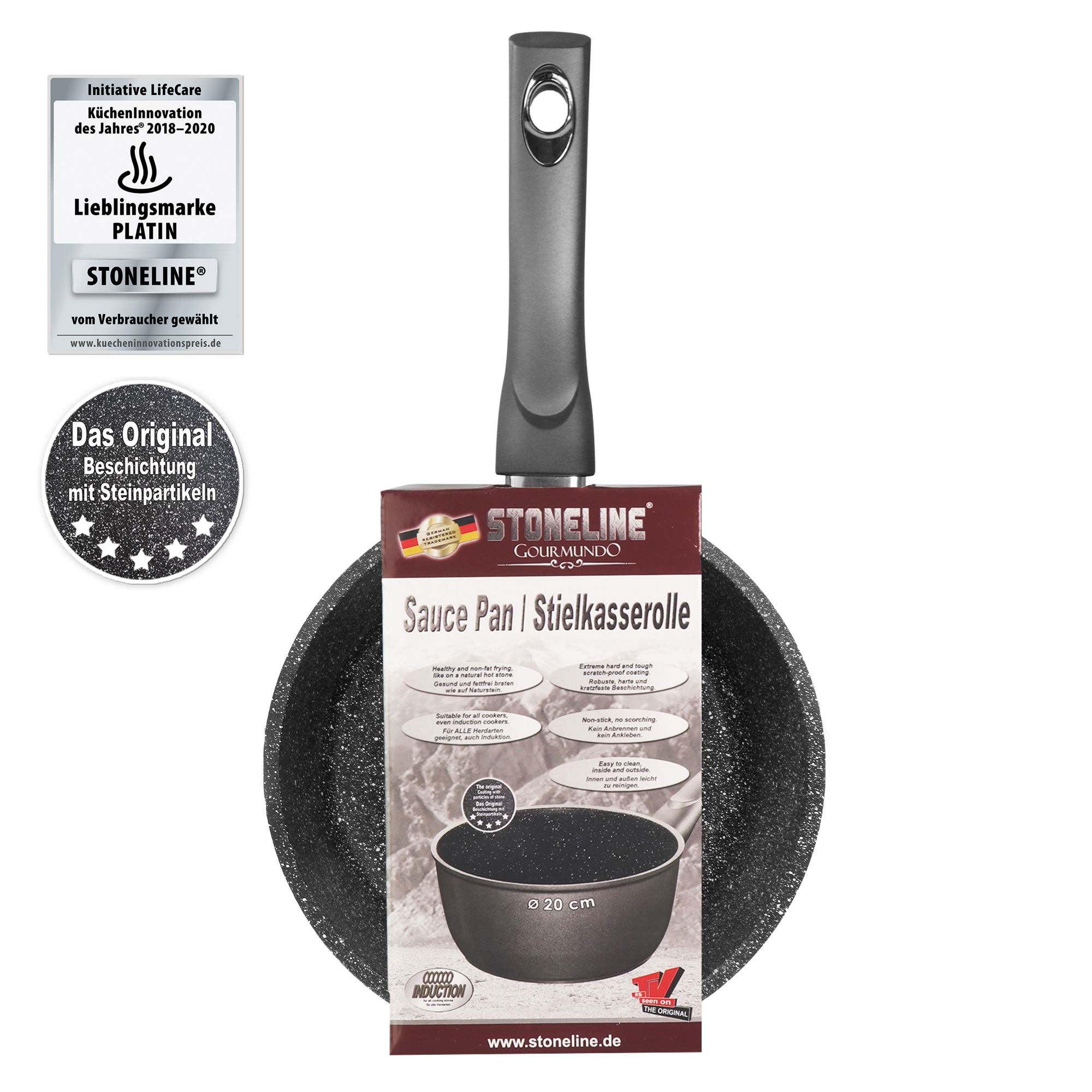 STONELINE® Saucepan 20 cm, Skillet, Non-Stick Pot | GOURMUNDO