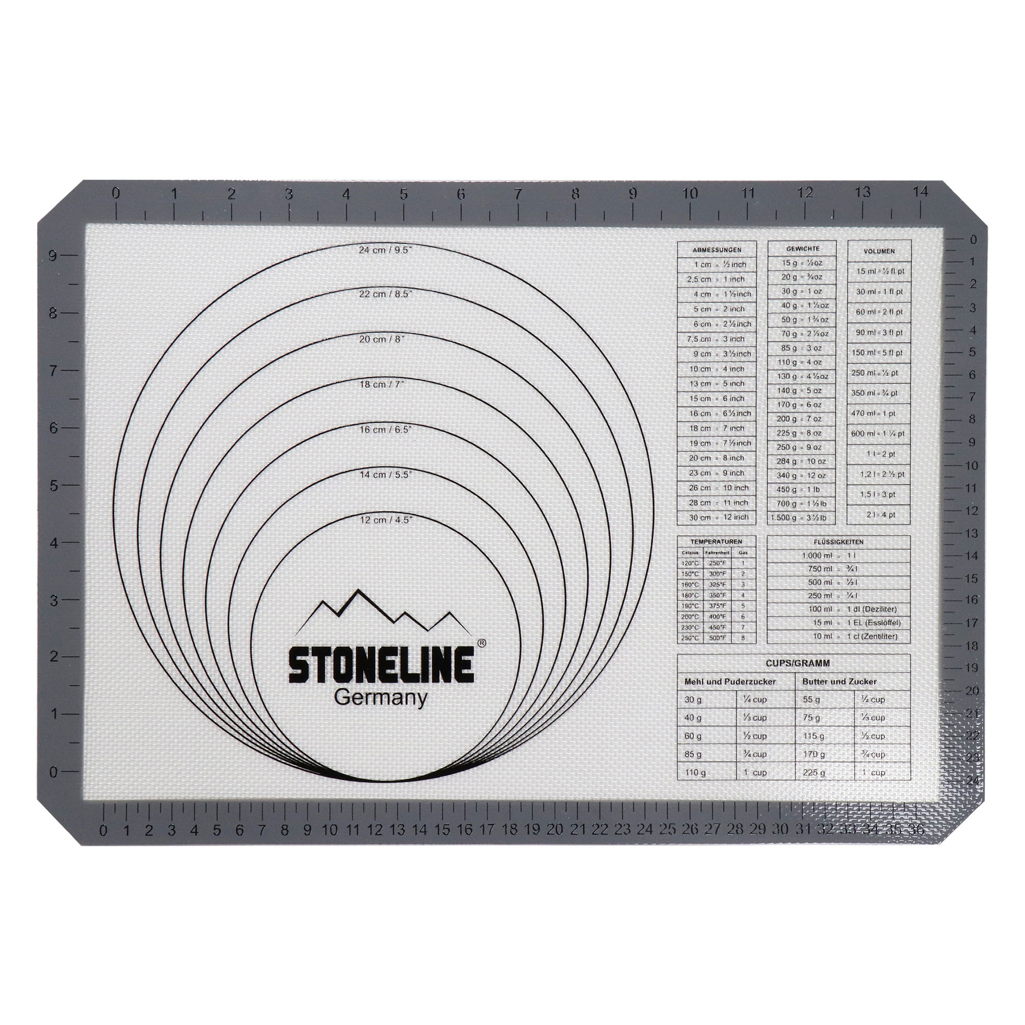 STONELINE® Silicone Baking Mat 42x29.5 cm, Non-Stick | Pastry Mat with Measurement