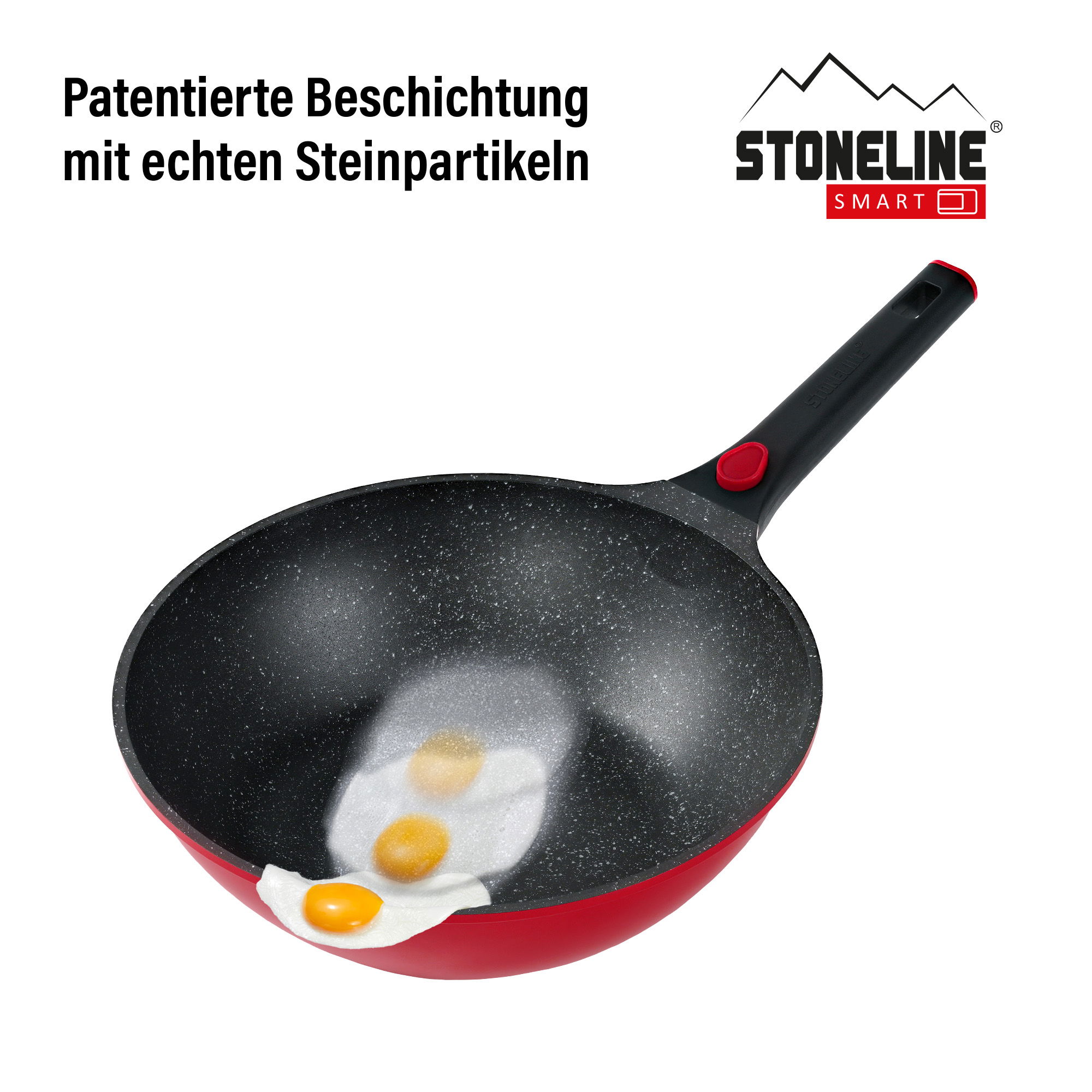 Wok pan 30 cm | with lid - Red