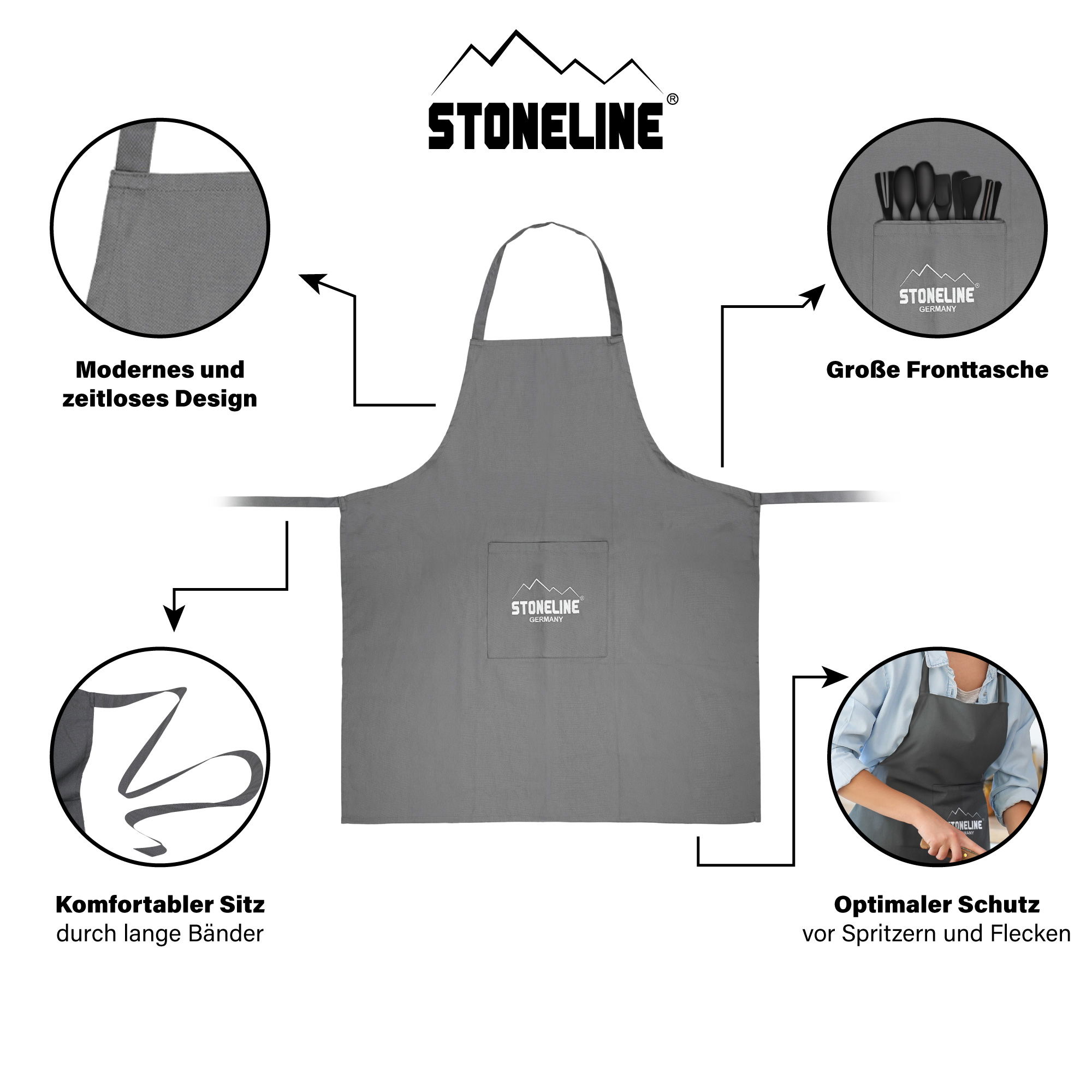 Tablier de cuisine, gris