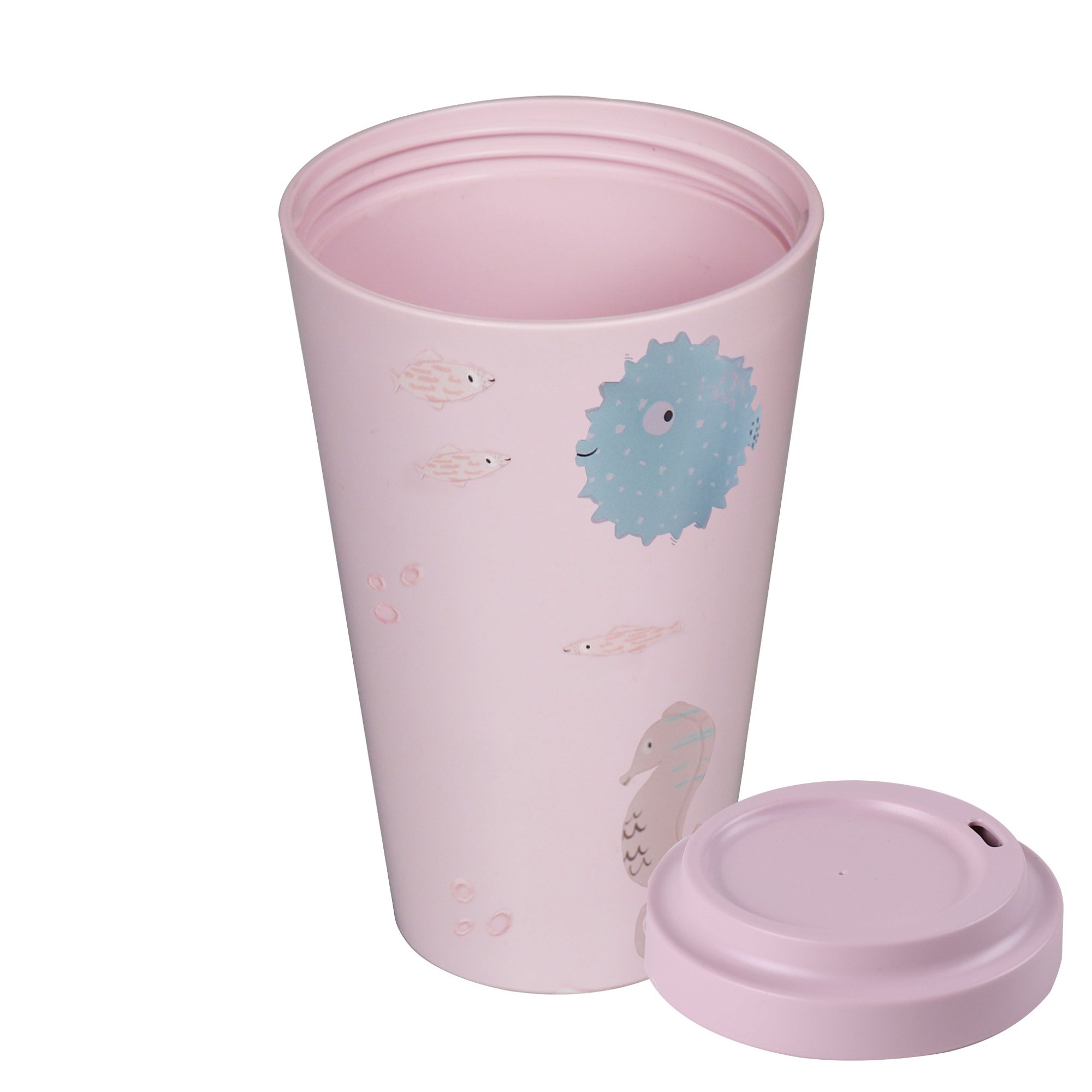 AWAVE® Mug à café réutilisable 400 ml, tasse à café en rPET, rose