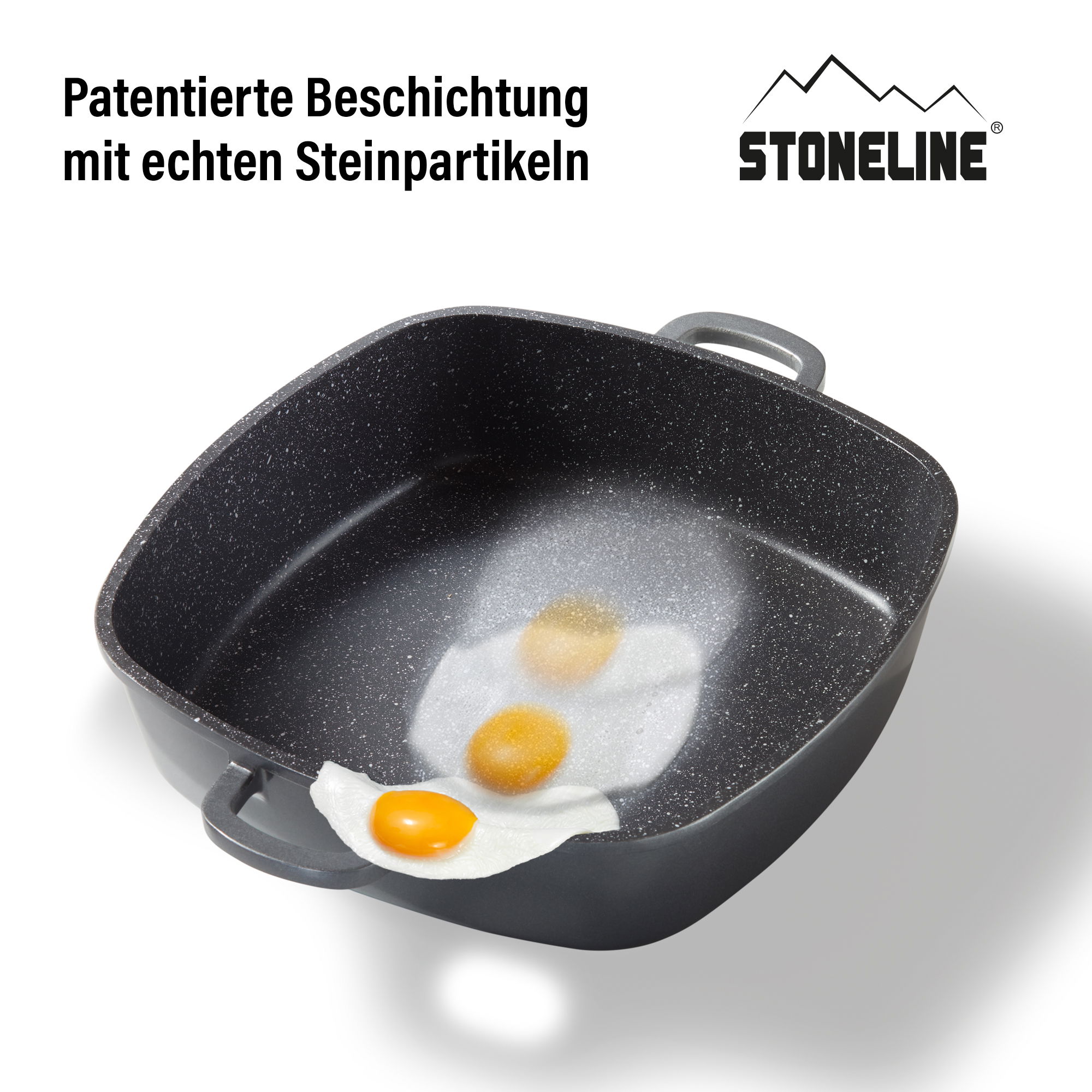 STONELINE® Cazuela Cuadrada 28 cm, Cacerola con Tapa Aroma, Olla Antiadherente