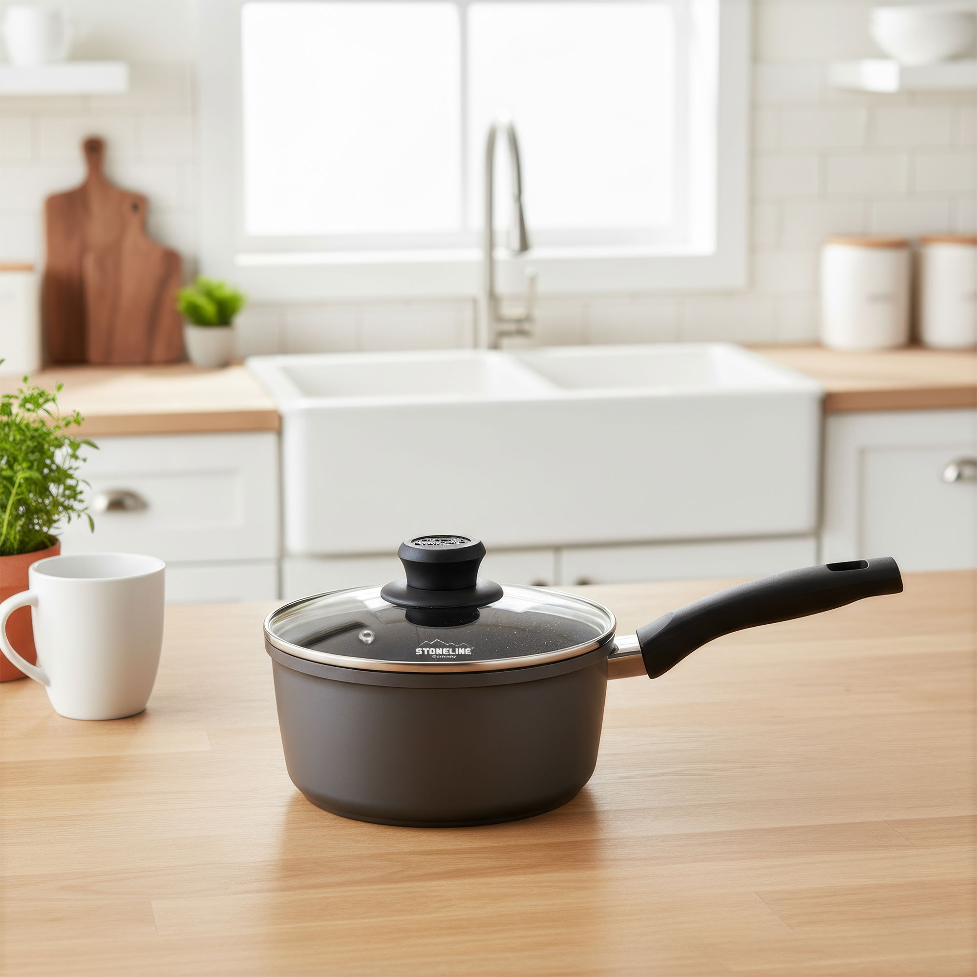 Coperchio in vetro 18 cm | nero