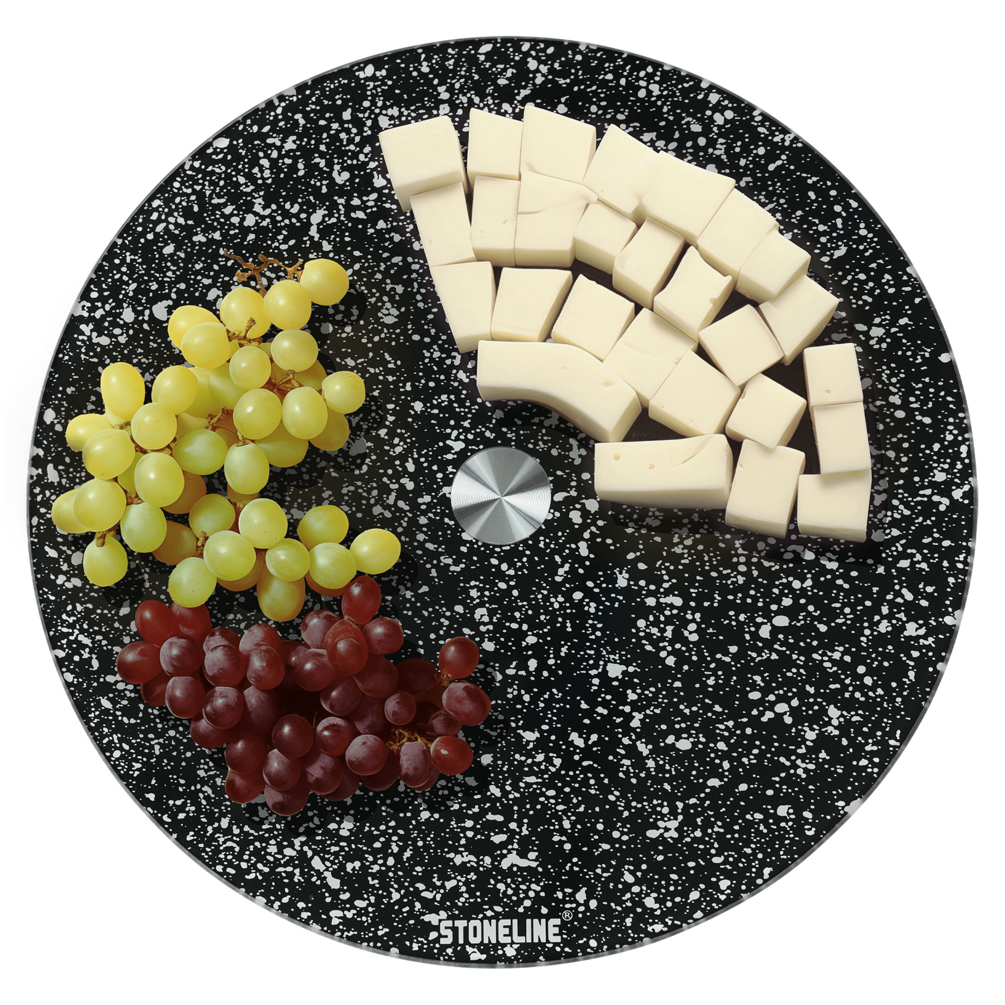 STONELINE® Bandeja Plato Giratorio de Vidrio 32 cm | negro