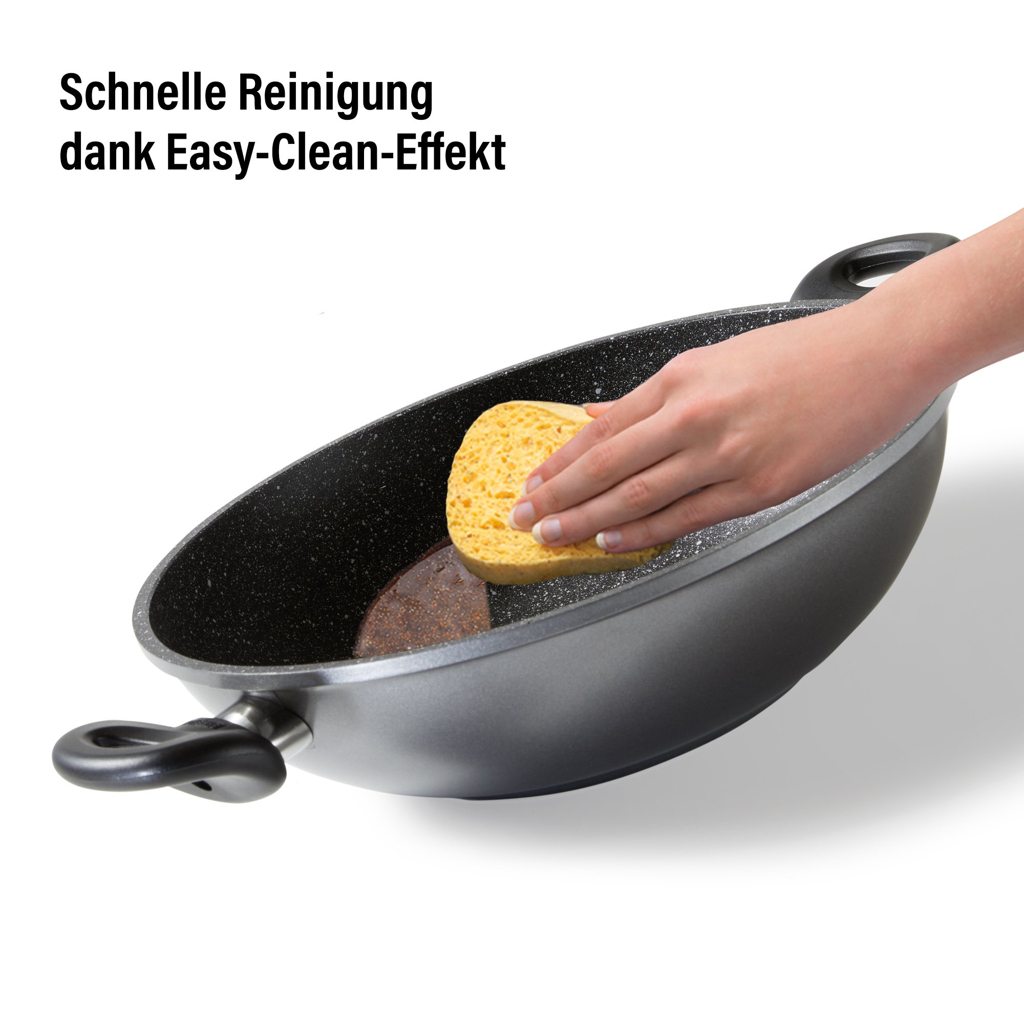 STONELINE® Wok 28 cm, con coperchio, padella wok in alluminio rivestita, adatta al forno e all'induzione