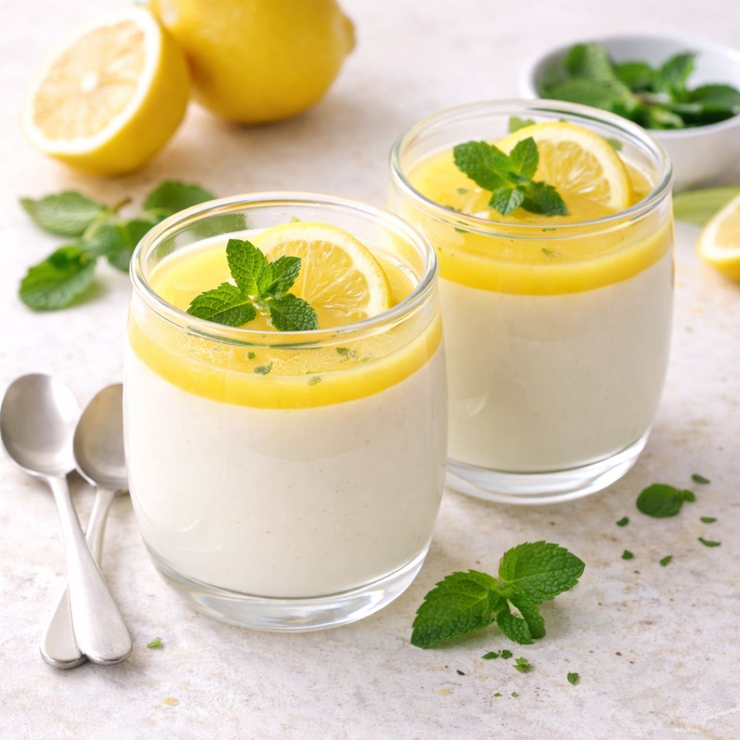 Le meilleur Panna Cotta Citron-Menthe  Dessert d't rafrachissant en  verrine