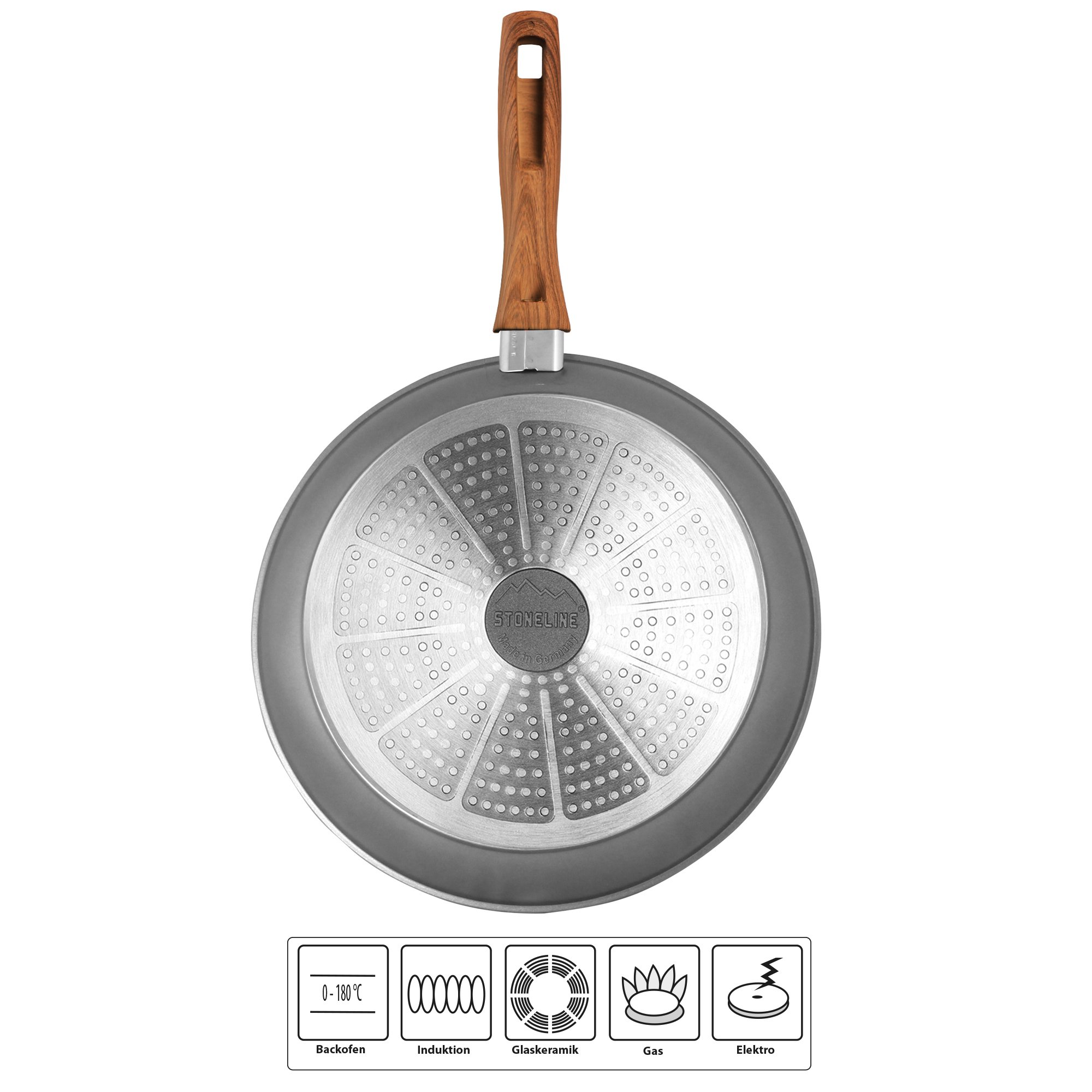 STONELINE® Deep Frying Pan 28 cm, Large Non-Stick Pan | Made in Germany | Back to Nature