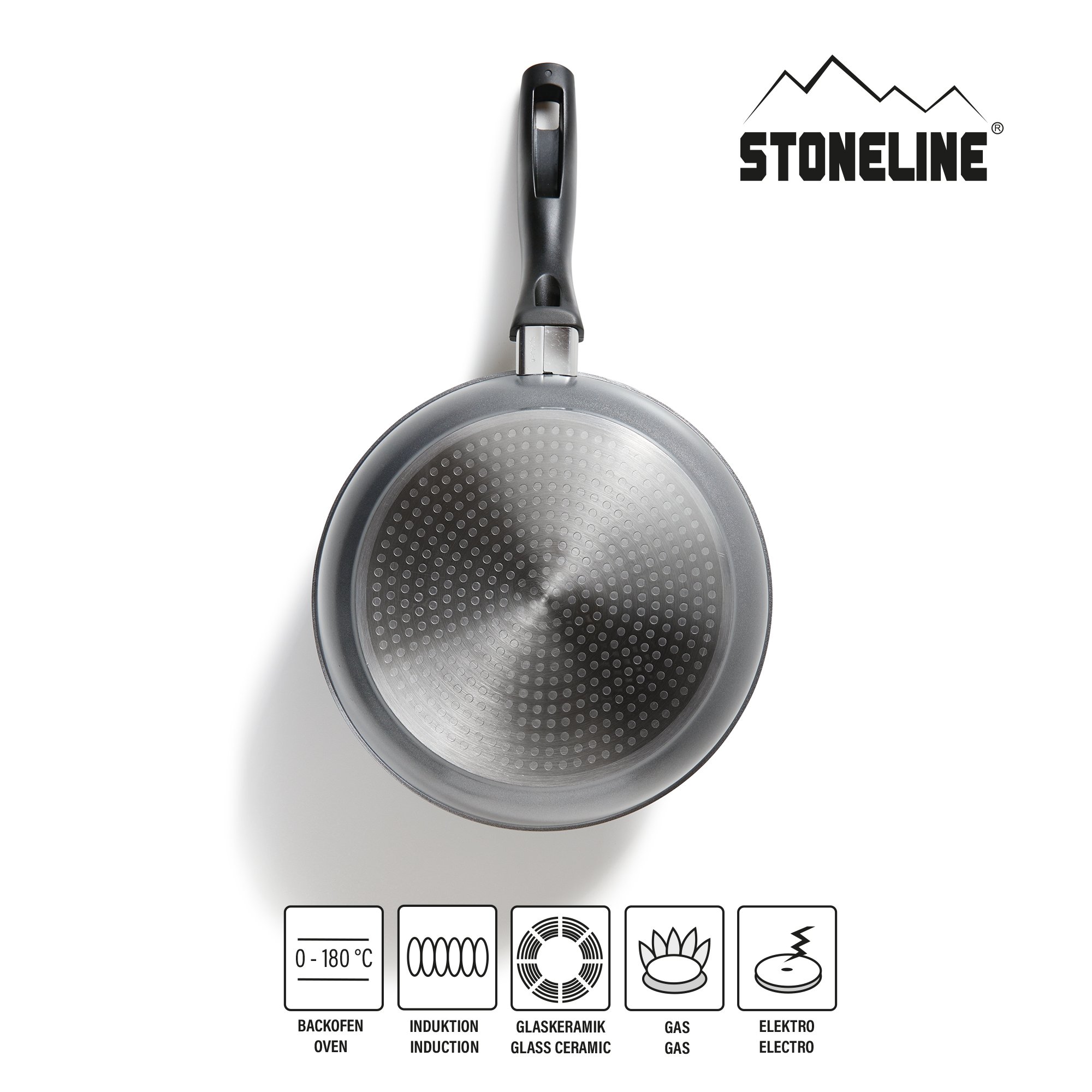 STONELINE® Kochgeschirr-Set 5-teilig mit Deckeln, beschichtete Töpfe & Pfannen Induktion geeignet