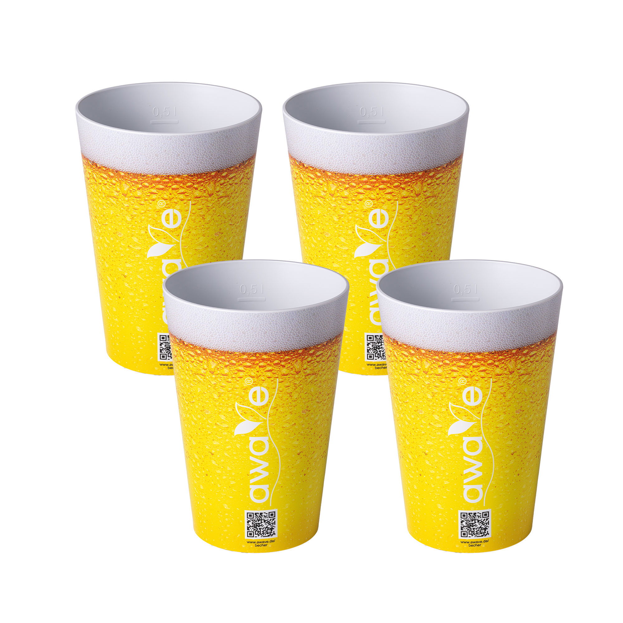 Drinking Cup 500 ml rPET Set of 4, with Calibration Mark