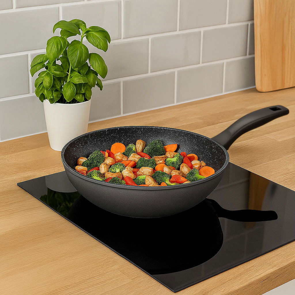 Poêle à wok 30 cm | Noir