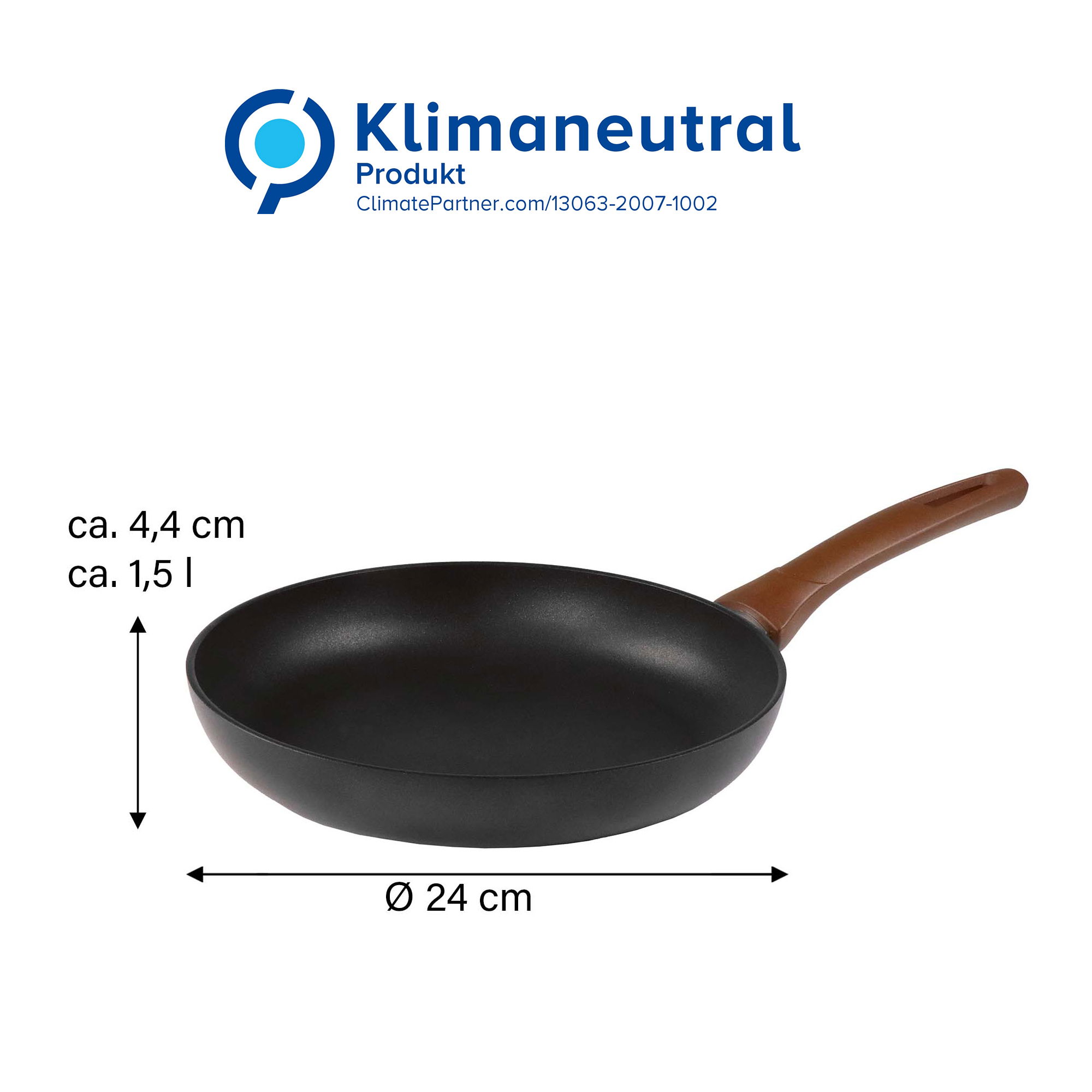 Natural Line® frying pan 24 cm, recycled pan, non-stick and suitable for induction