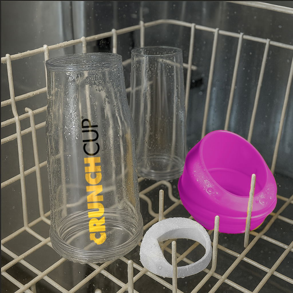 CrunchCup Original Vaso de Cereales para Llevar 260 + 250 ml | Pink