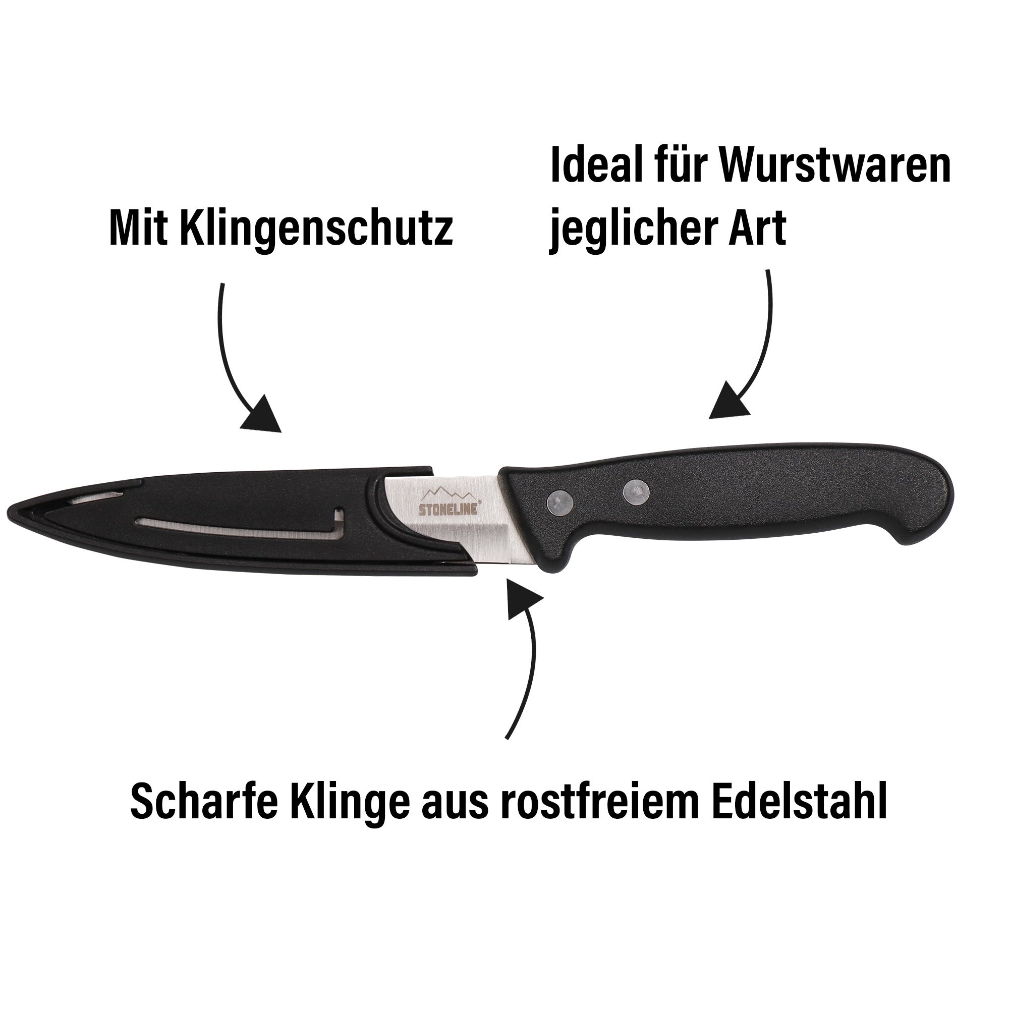 STONELINE® Couteau universel 22,7 cm en acier inoxydable avec protège-lame