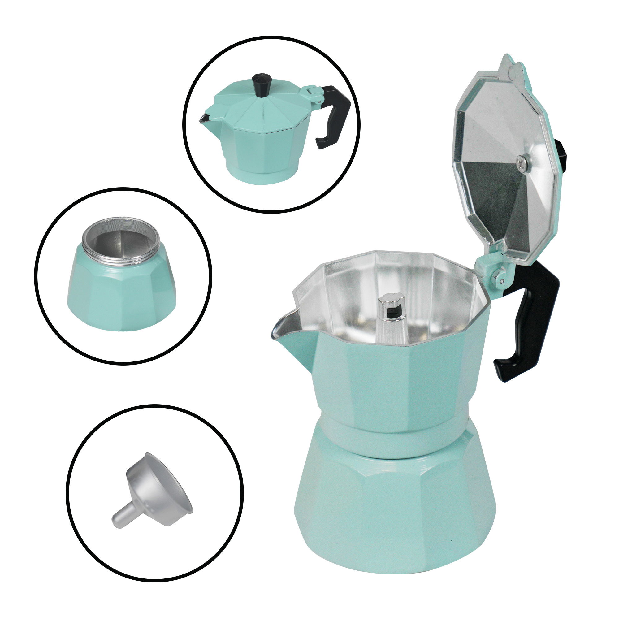 Stovetop Espresso Maker 240 ml Set of 4 | Mint