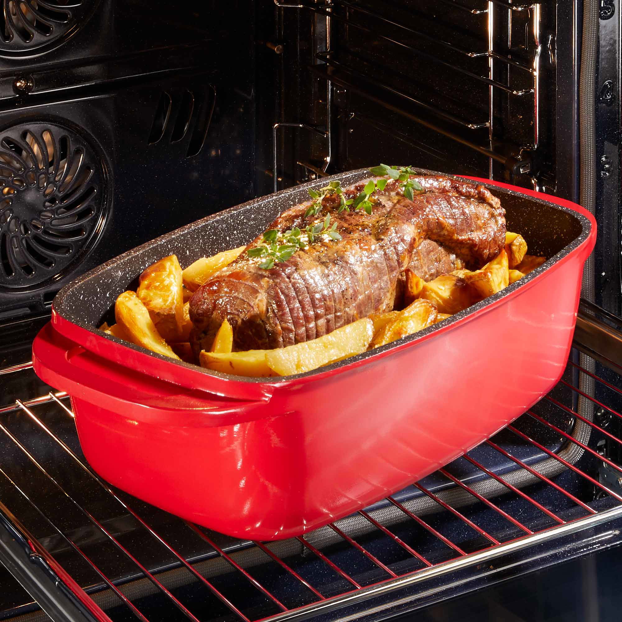 STONELINE® Induction Roaster 40x22 cm, with Induction Lid, Non-Stick Casserole Dish