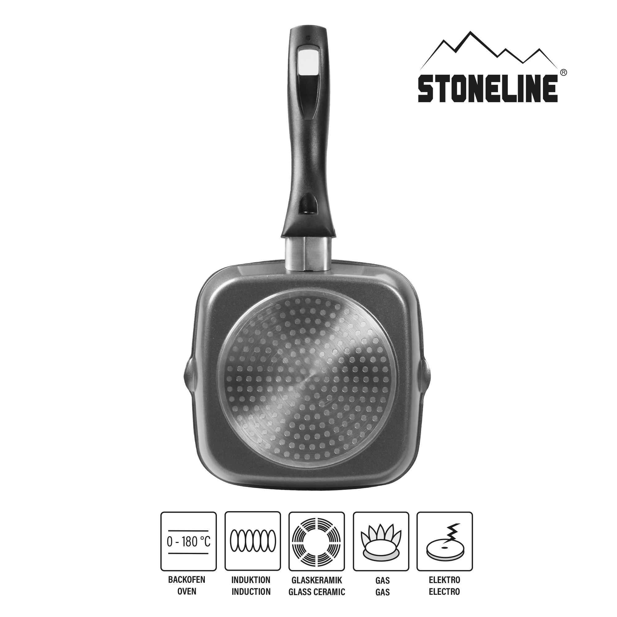 STONELINE® BBQ Griddle Pan 16 cm, 2 Spouts, Non-Stick Pan | CLASSIC