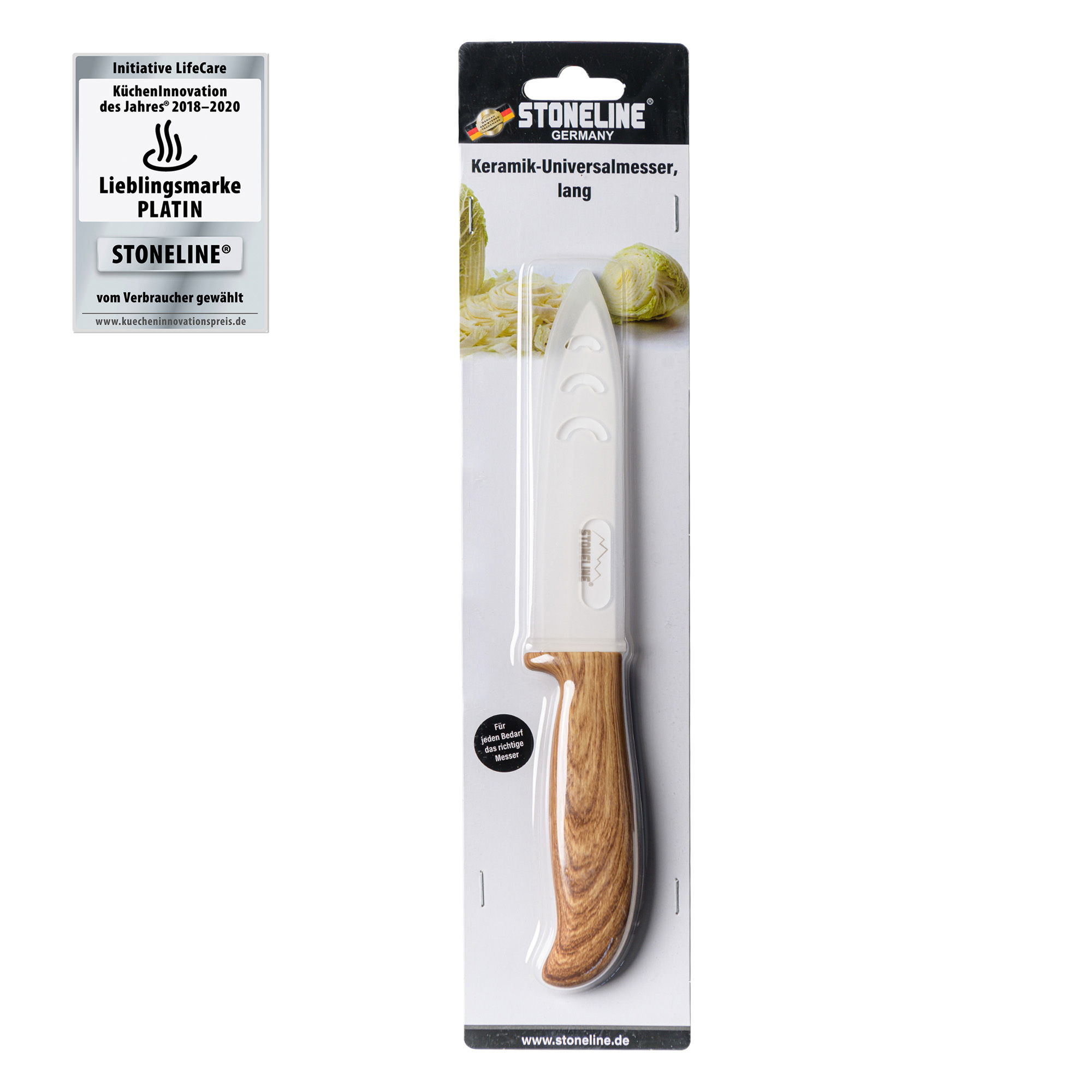 STONELINE® CERAMIC Knife 24 cm All-Purpose Knife, Safety Sheath | Back to Nature