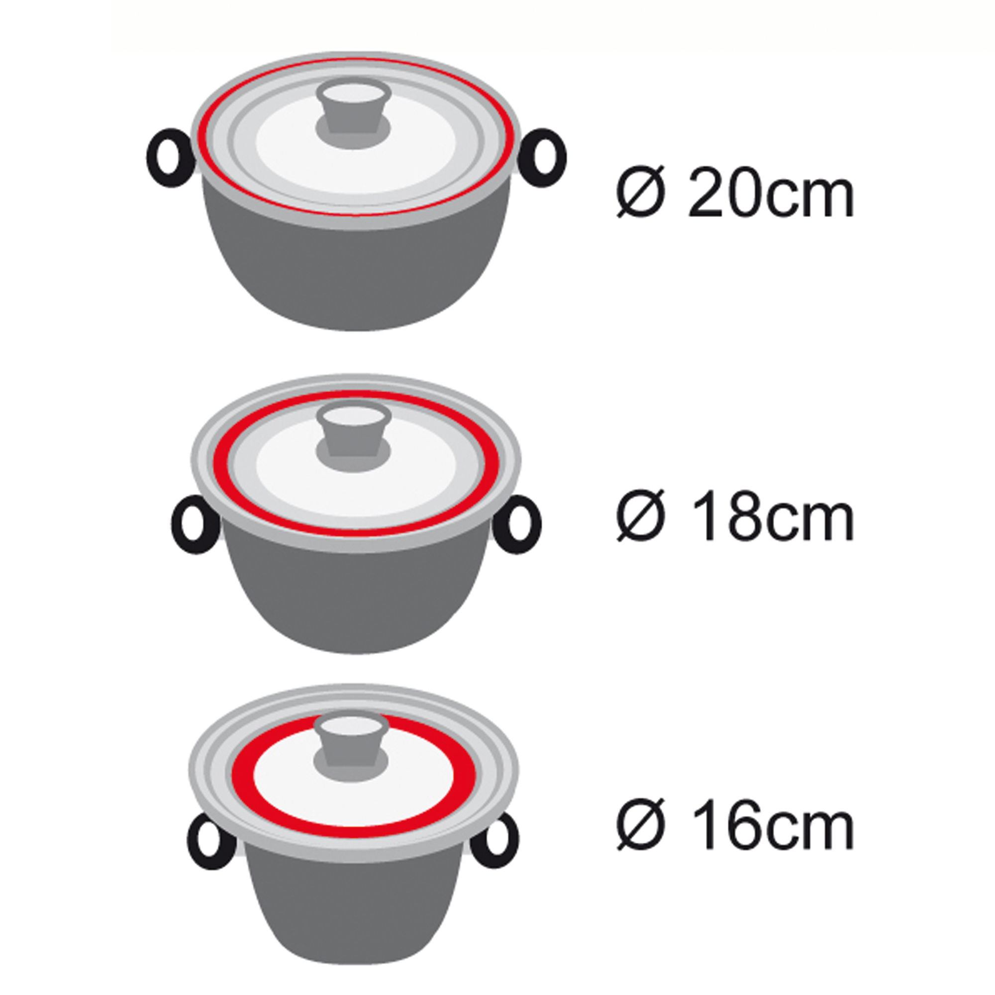Universal Lid for Pots Pans Skillets 16/18/20 cm | Grey