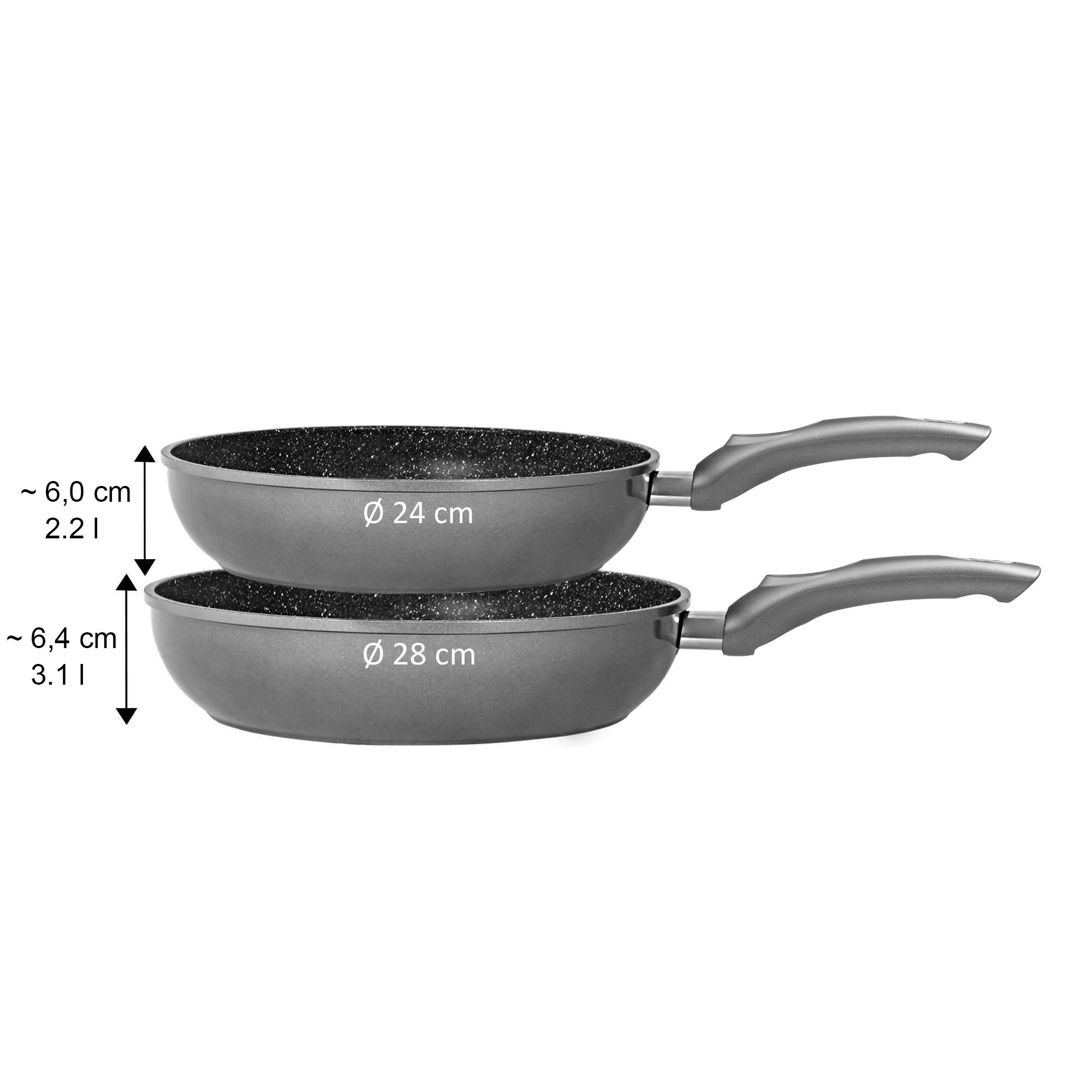 STONELINE® Deep Frying Pan 28 cm, Large Non-Stick Pan | Made in Germany | GOURMUNDO