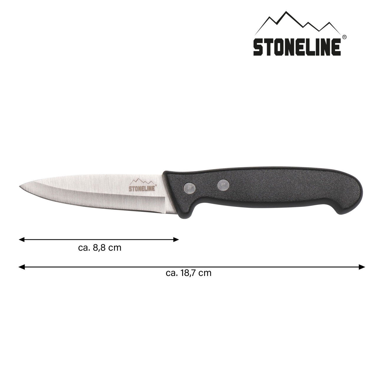 STONELINE® Cuchillo Mondador 18,7 cm Cuchillo para Pelar Acero Inox, Funda Protectora