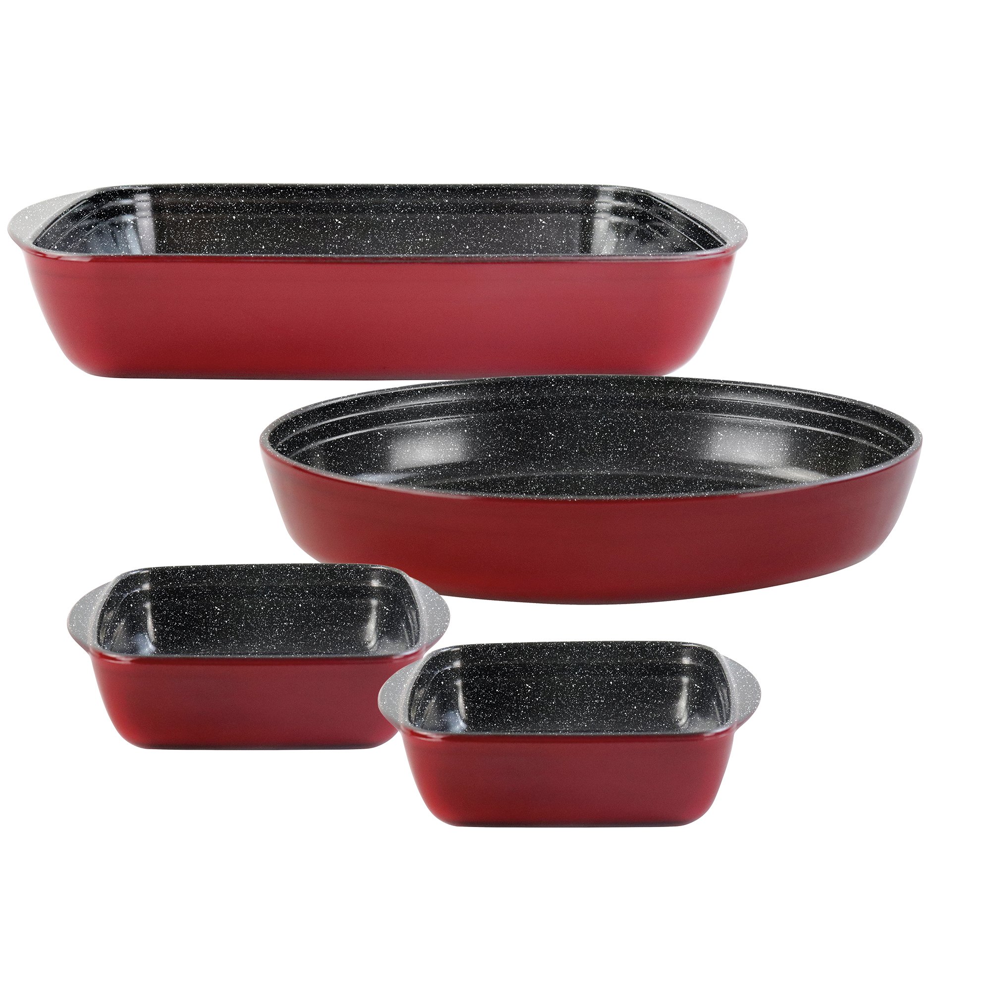 STONELINE® 4 pc Rectangular Baking Dish Set | Non-Stick Borosilicate Glass Oven Dish