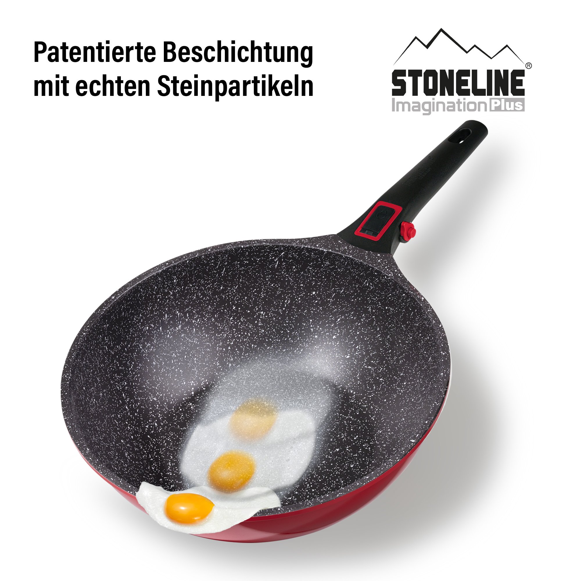 STONELINE® Imagination PLUS Wok Pan 30 cm, Removable Handle, with Lid, Non-Stick Pan 