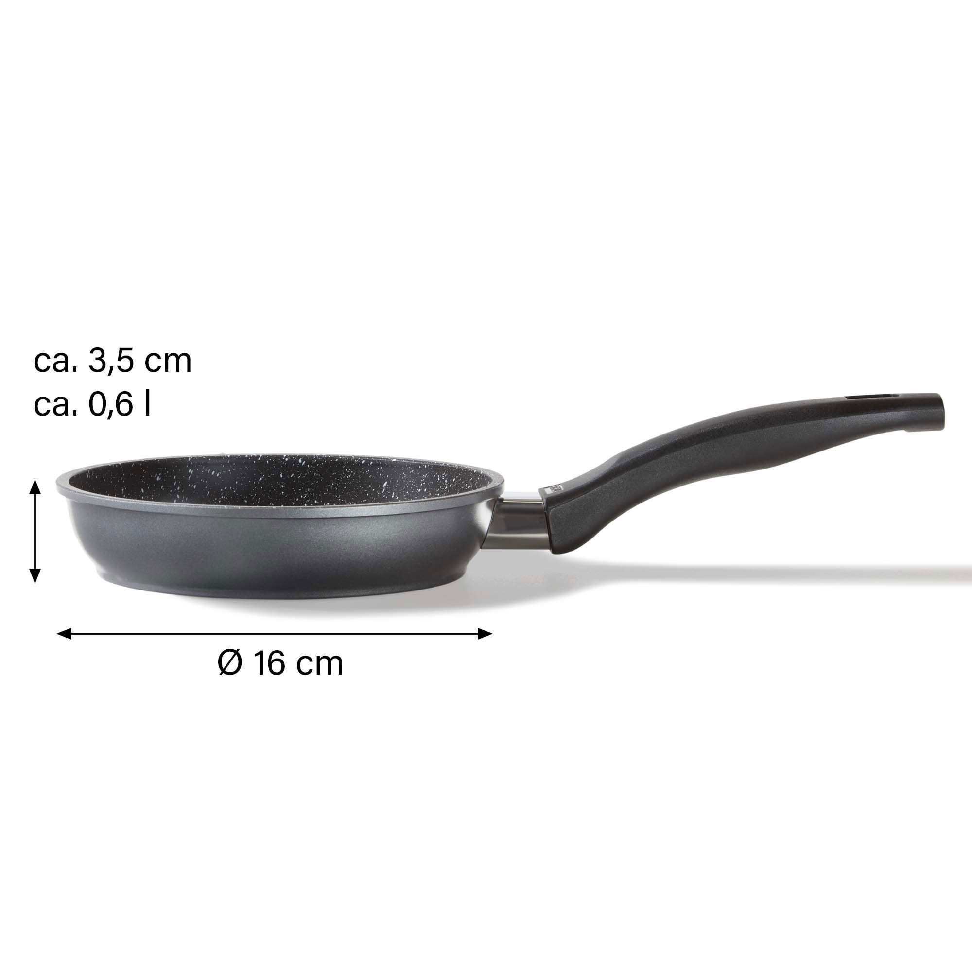 STONELINE® Bratpfanne 16 cm, antihaftbeschichtete Omelettpfanne, Backofen und Induktion geeignet