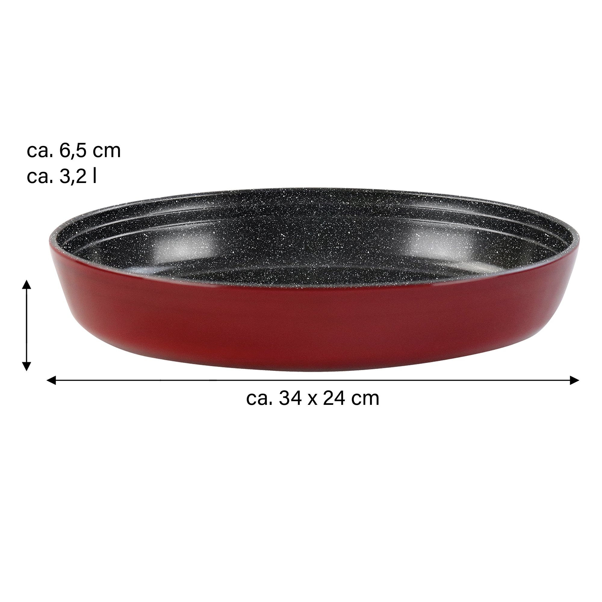 STONELINE® Oval Baking Dish 34x24 cm | Non-Stick Borosilicate Glass Oven Dish