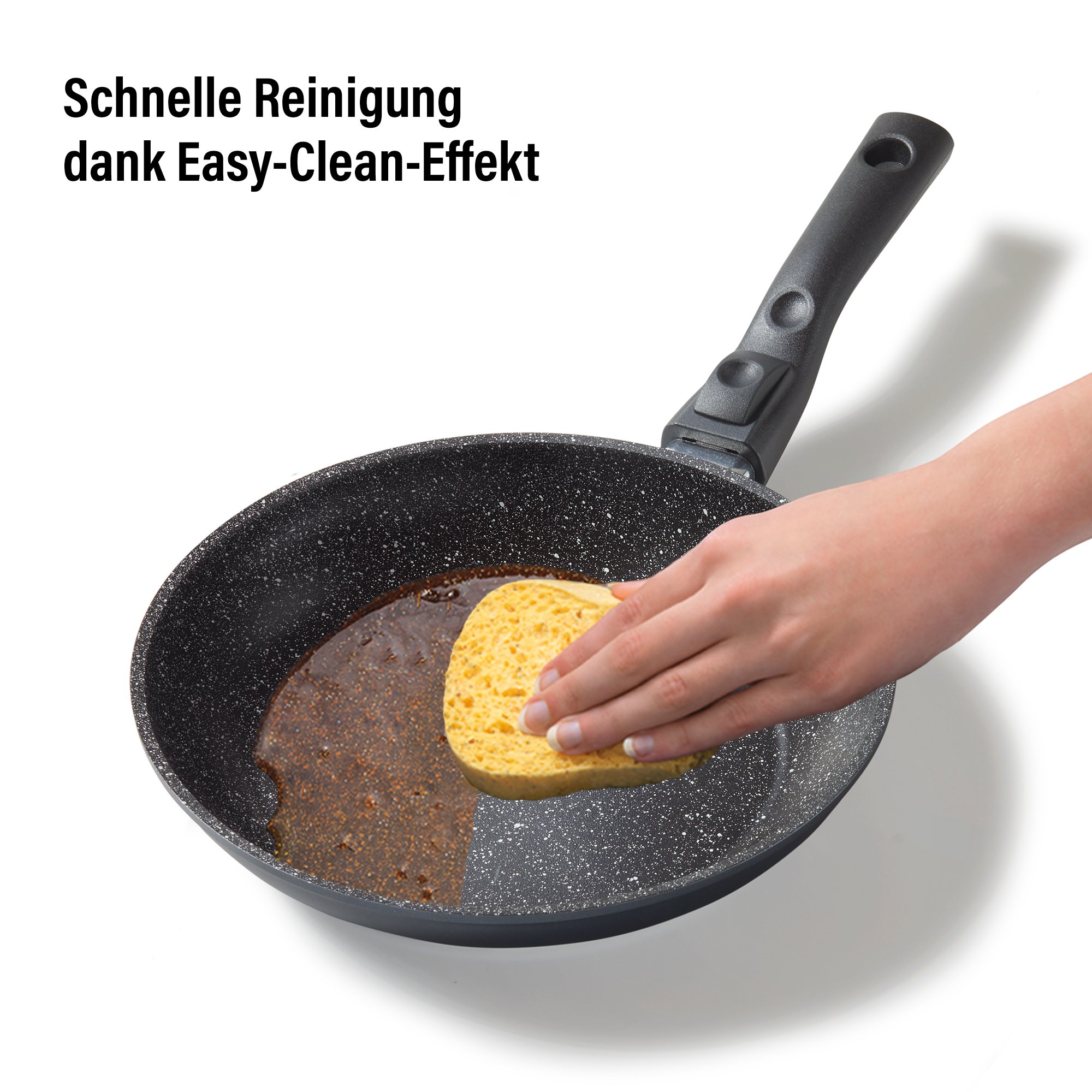 STONELINE® sartén 24 cm, Made in Germany con mango extraíble, inducción y recubrimiento antiadherente