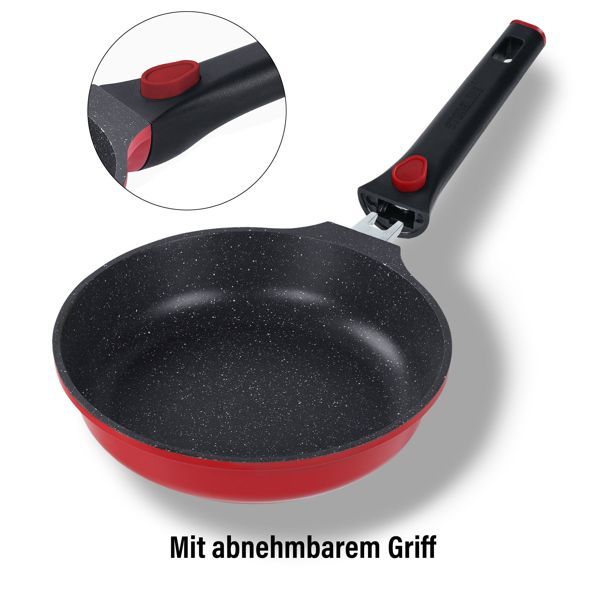 Cookware Set of 8 18/20/24 Red Removable Handle | with Lids