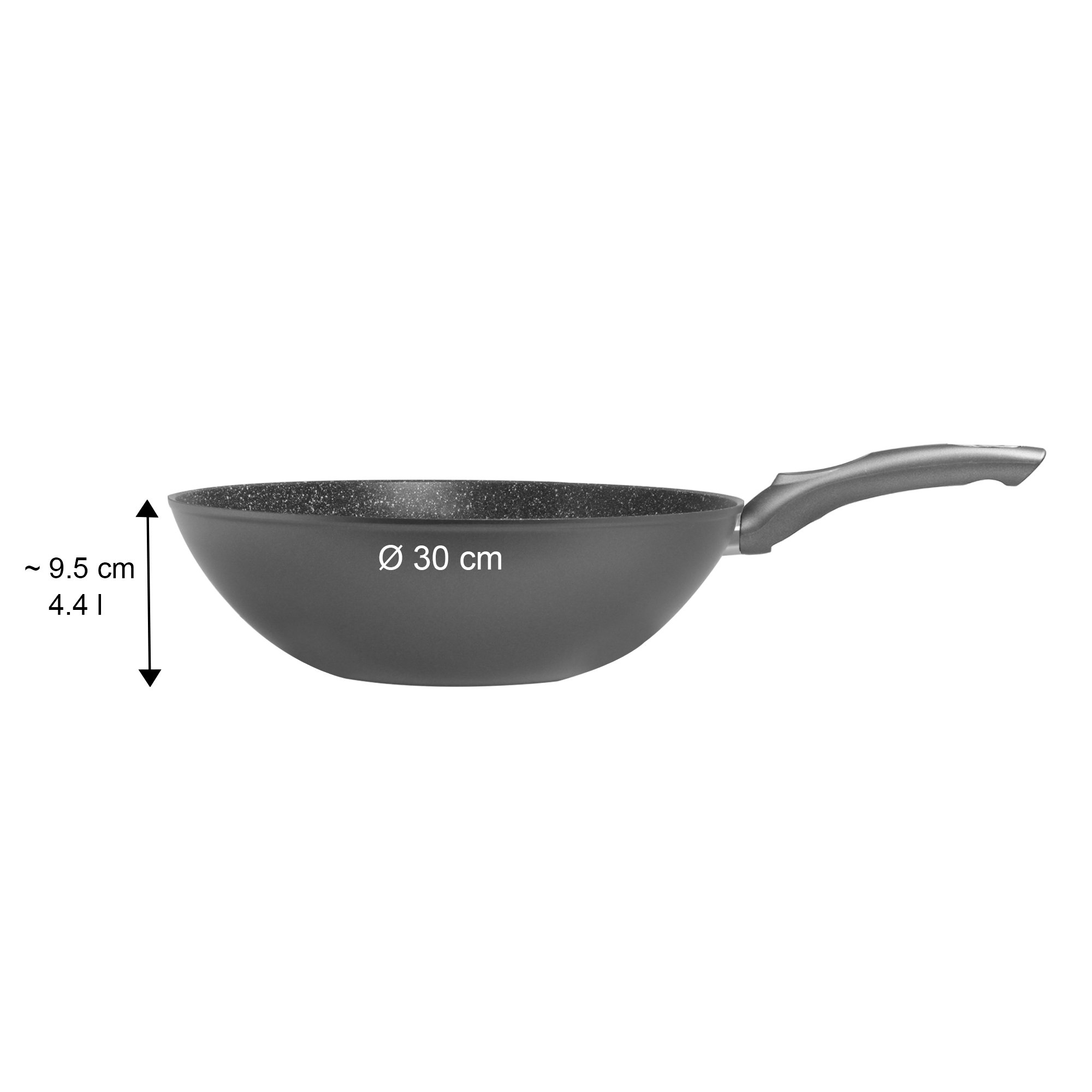 Padella wok STONELINE® Gourmundo 30 cm, Made in Germany, wok con rivestimento antiaderente, adatto all'induzione