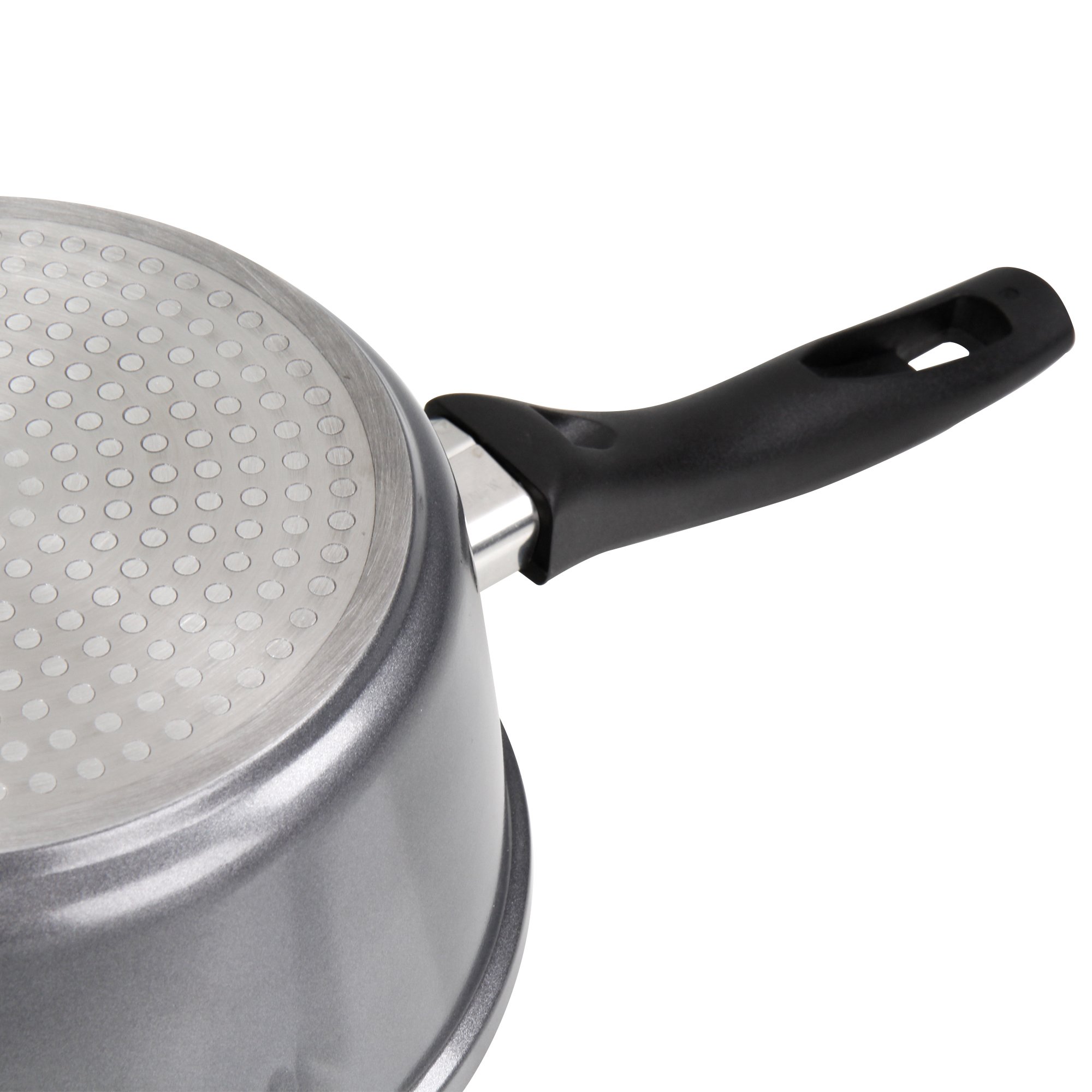 STONELINE® casserole à manche 18 cm, avec couvercle en verre, revêtement anti-adhésif, convient pour l'induction