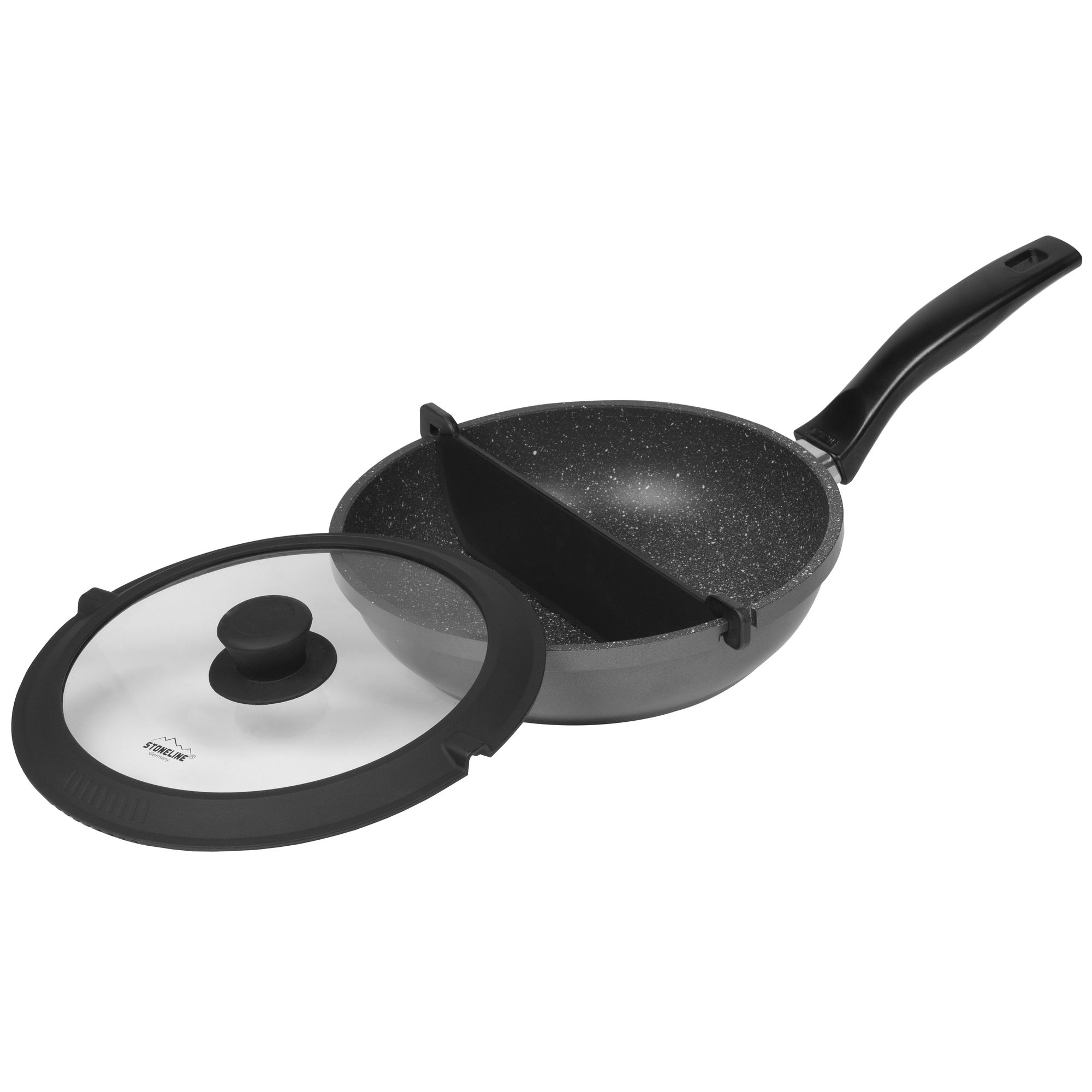 STONELINE® Frying Pan 24 cm with Removable Divider Separator, with Lid