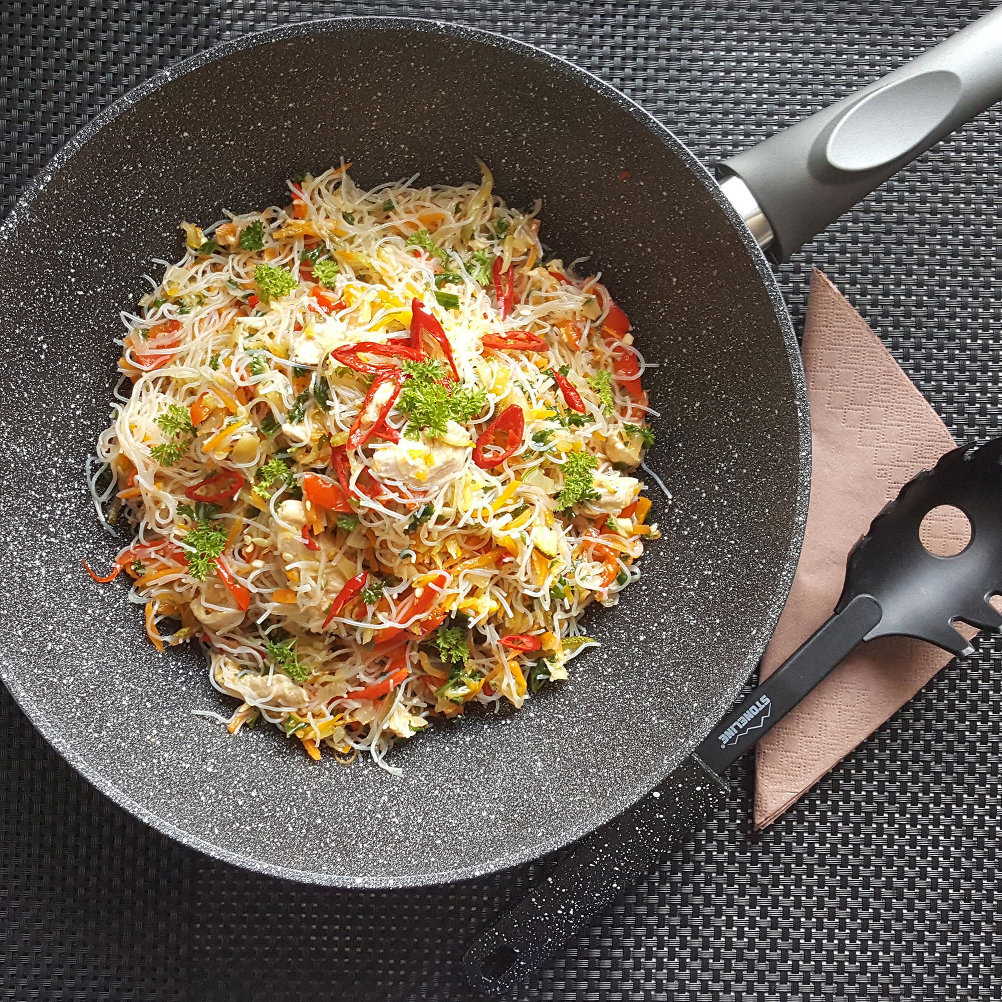 STONELINE® Wok 30 cm, Sartén Honda Antiadherente MADE IN GERMANY | GOURMUNDO