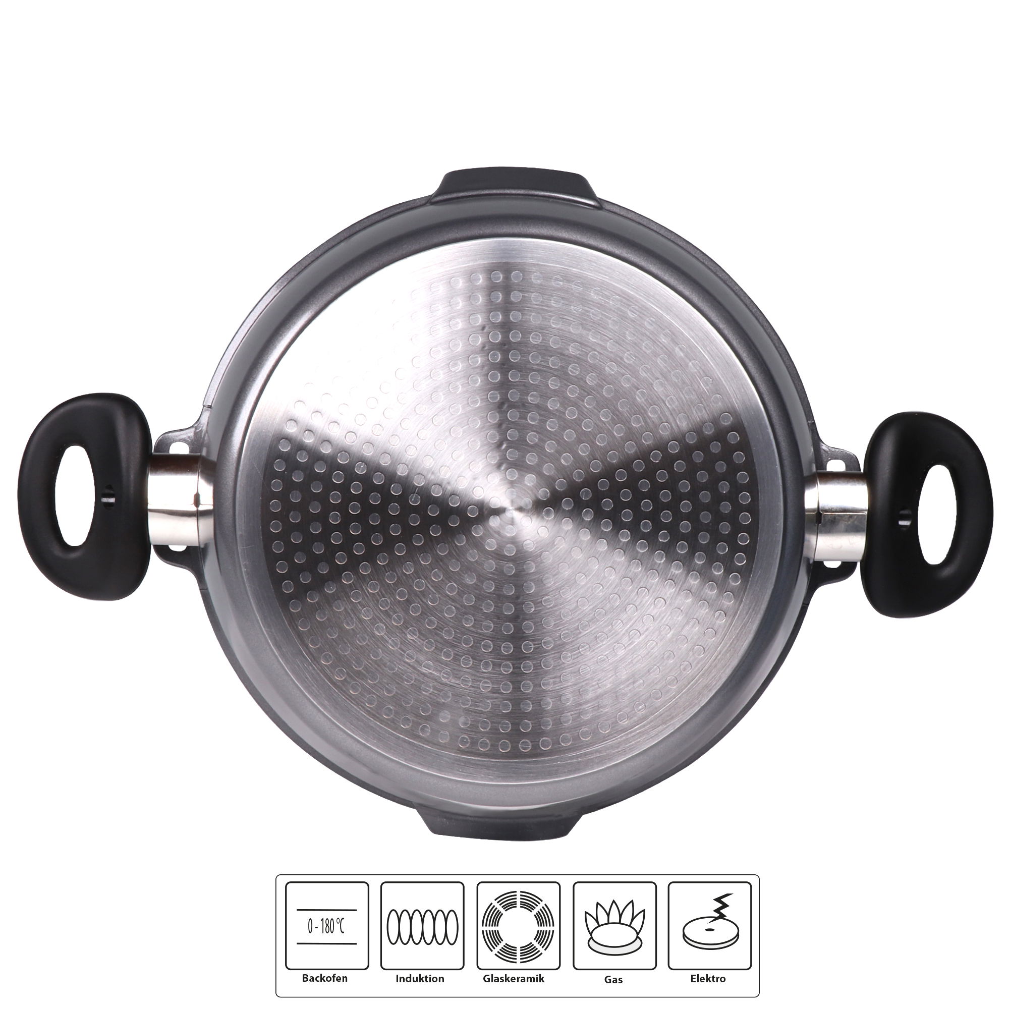 STONELINE® FUTURE frying pot 24cm sieve glass lid, nonstick, induction