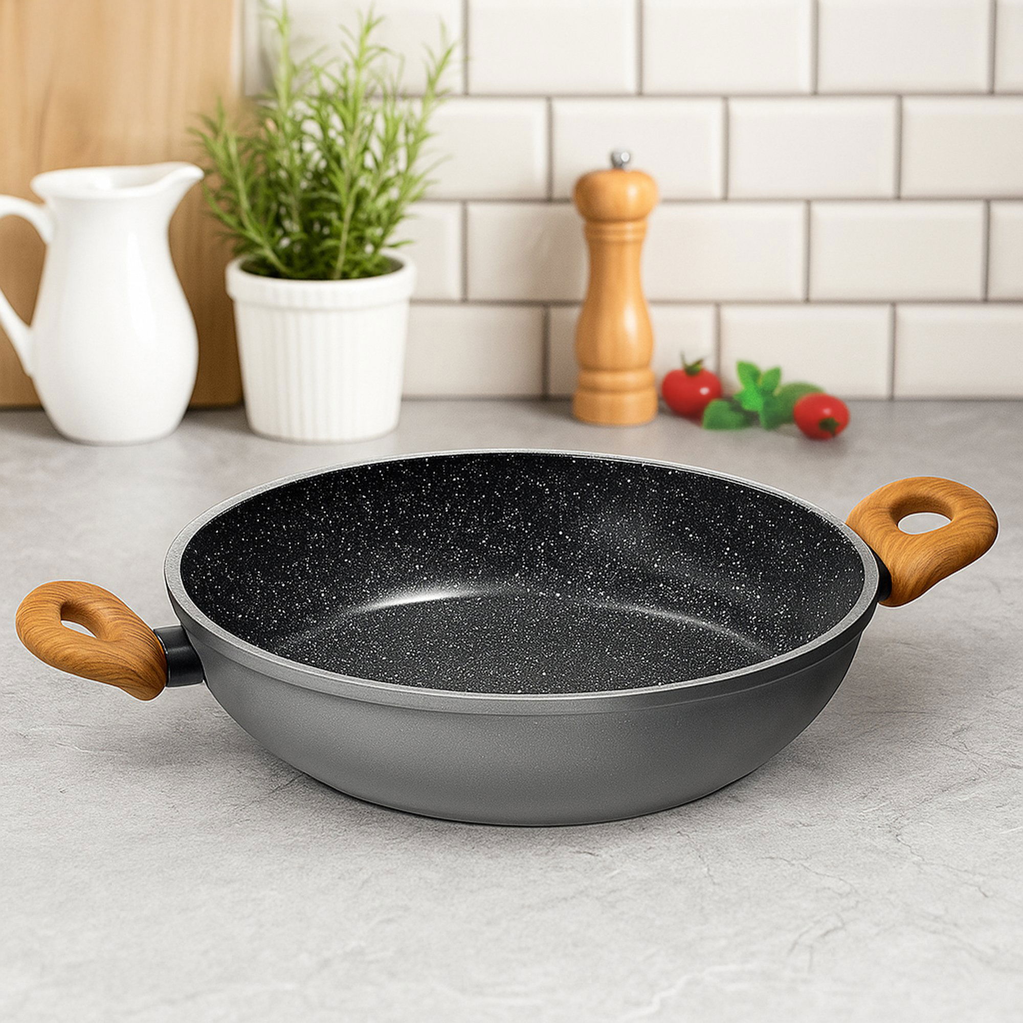 Cacerola 28 cm | aspecto madera