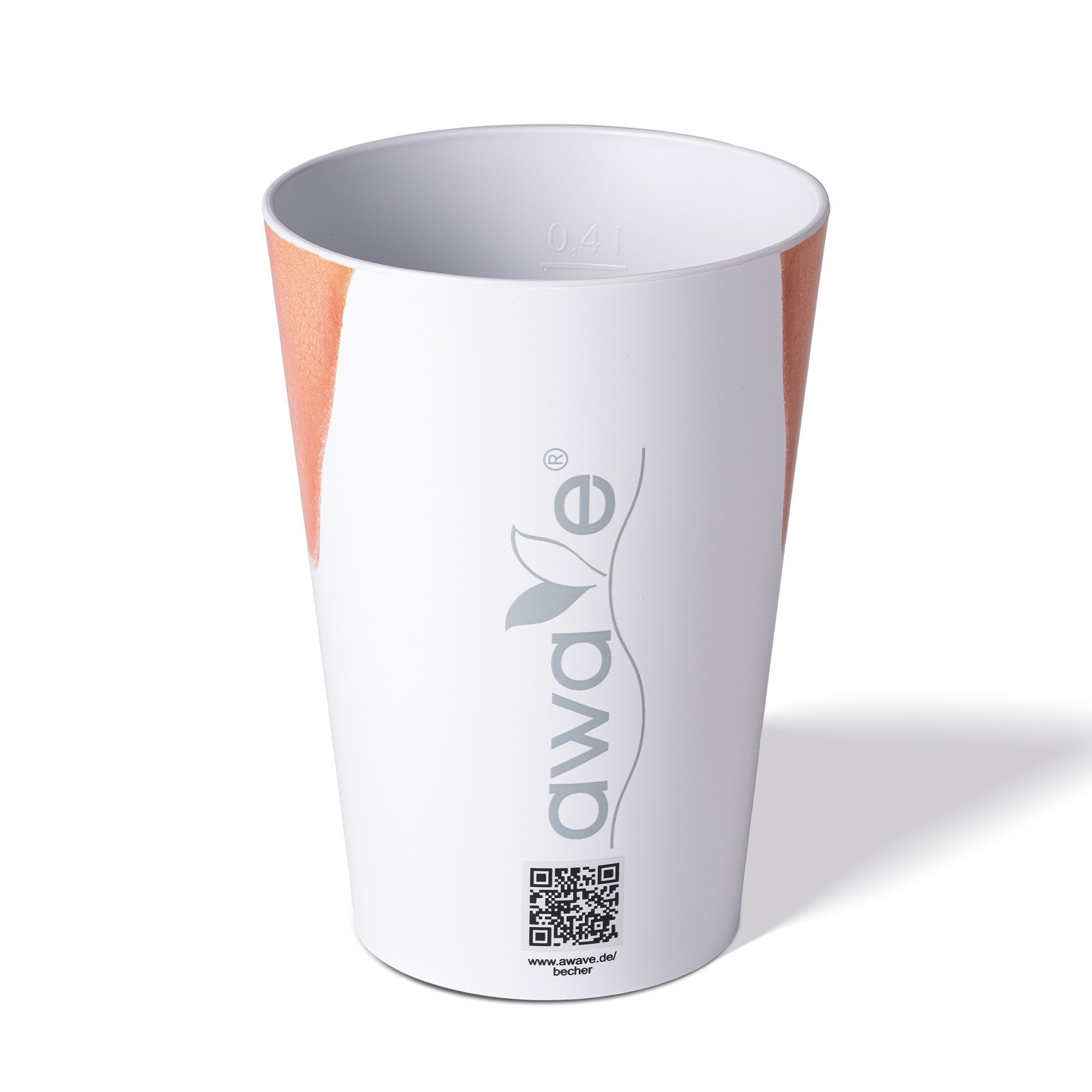AWAVE® 4 pc Festival Cup Set, 400 ml, made of rPET, with Calibration Mark, Stackable