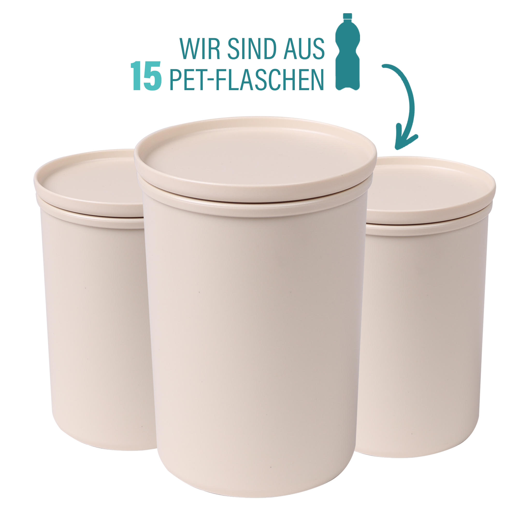 AWAVE® 3tlg. Frischhaltedosen-Set 1000ml, aus rPET, natur