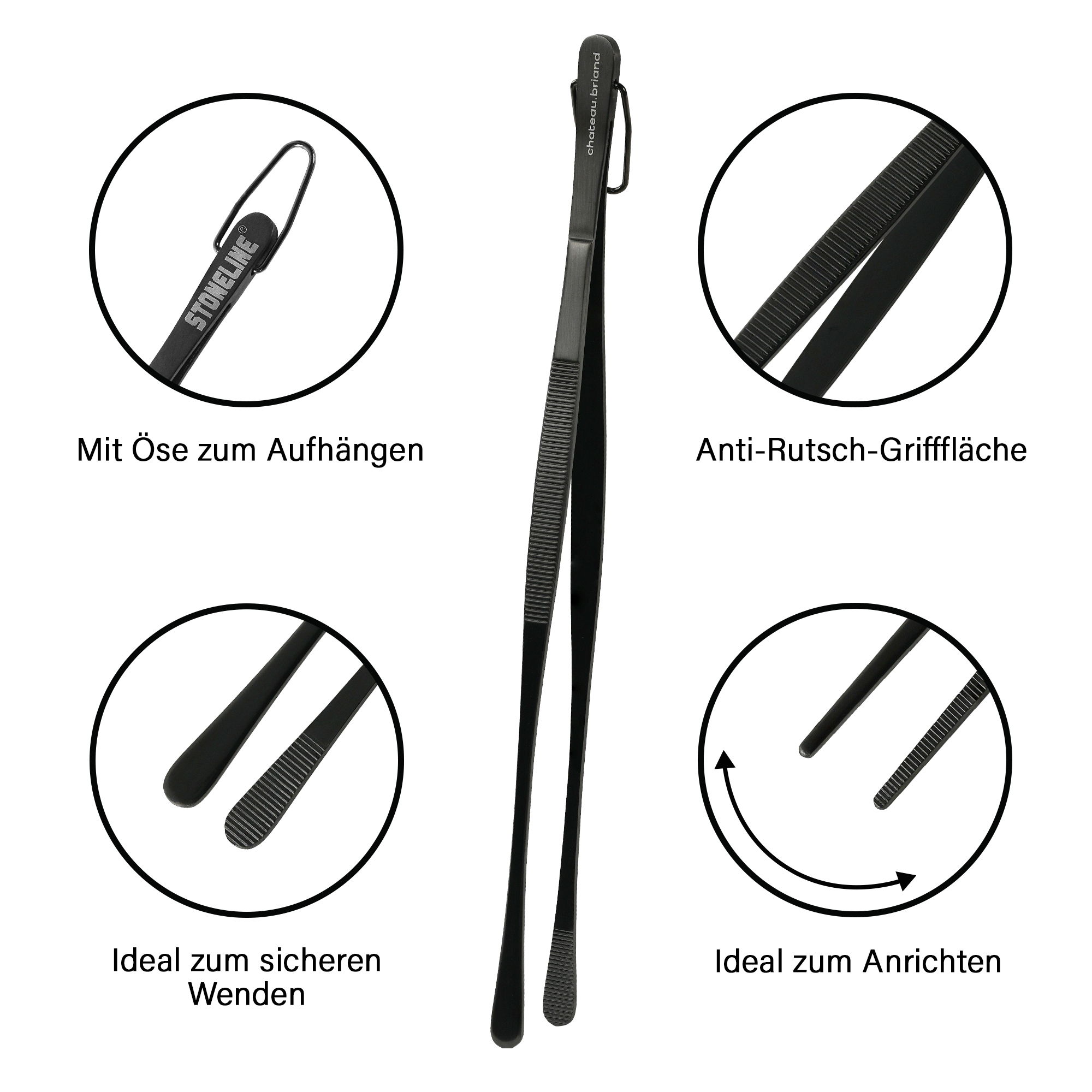 Pince de cuisine 30,5 cm Set de 2 pièces | Acier inoxydable