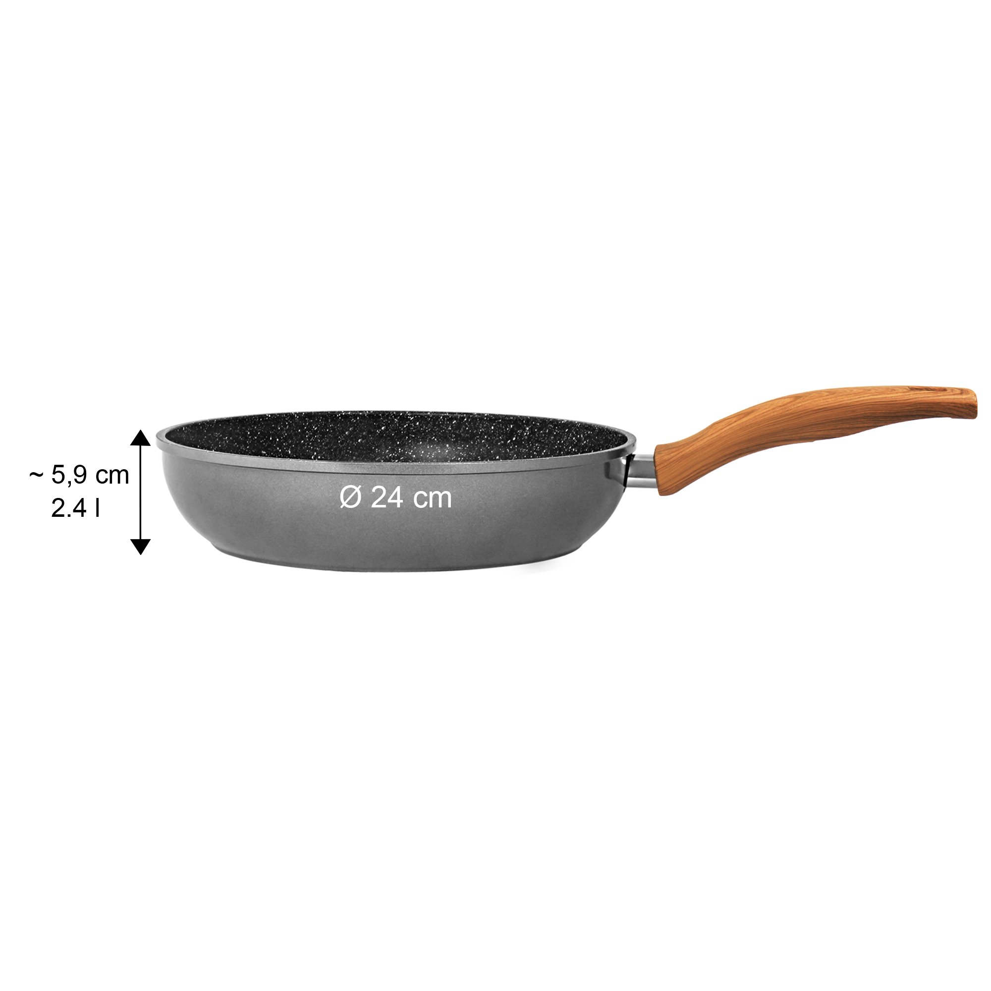 STONELINE® Sauteuse 24 cm, Antiadhésive, Made in Germany | Back to Nature