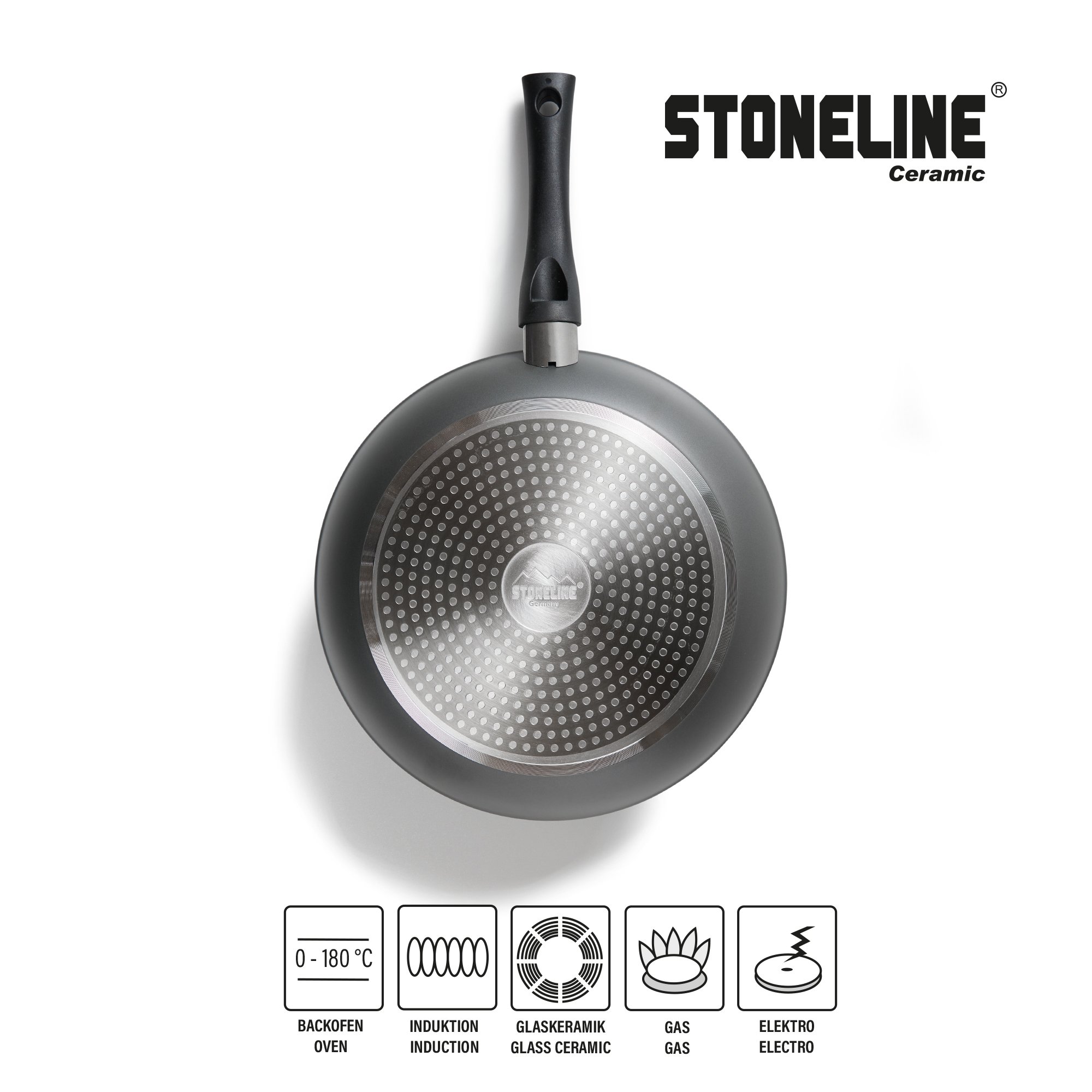 STONELINE® CERAMIC pan set, 3 pcs., 20/24/28 cm, induction and oven-safe
