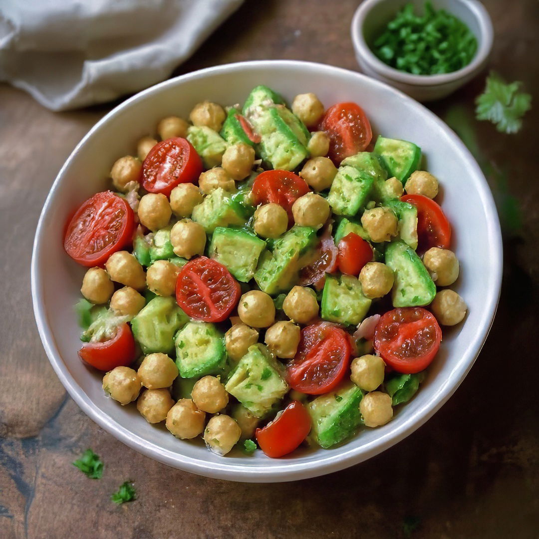 Veganer Kichererbsen-Salat mit Avocado – Gesund, proteinreich & sommertauglich🥑🌱