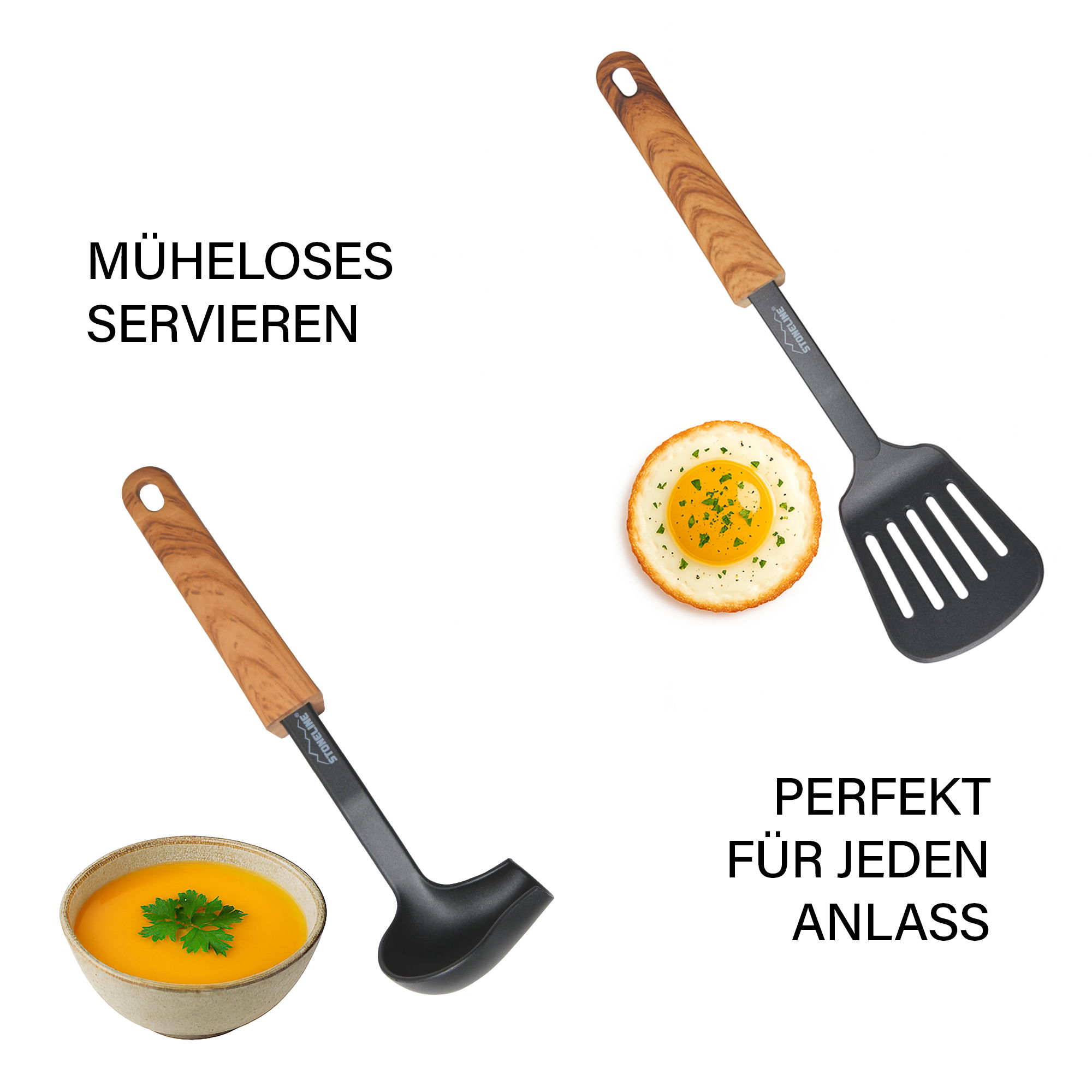 Utensili da Cucina Set 9 Pezzi | Effetto Legno