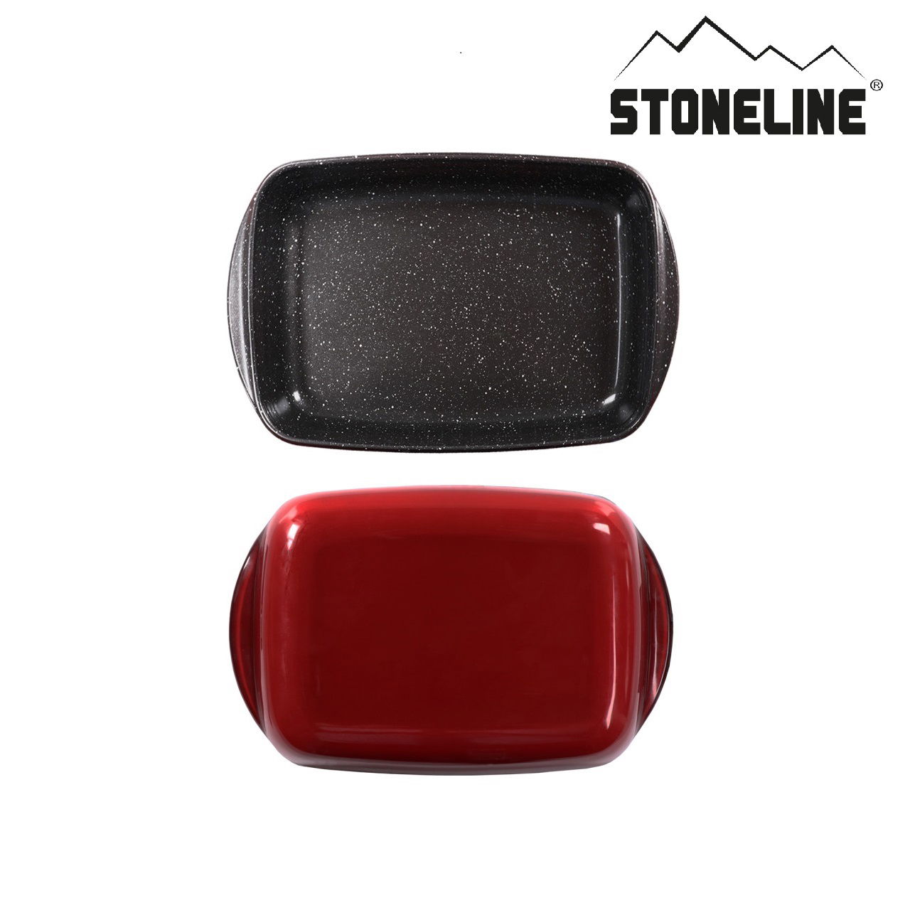 STONELINE® Plat à four rectangulaire antiadhésif 35x22 cm, en verre borosilicate