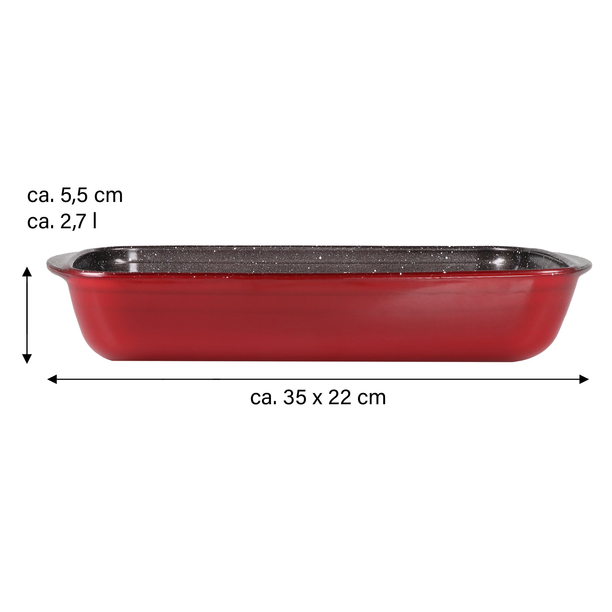 STONELINE® Rectangular Baking Dish 35x22 cm | Non-Stick Borosilicate Glass Oven Dish